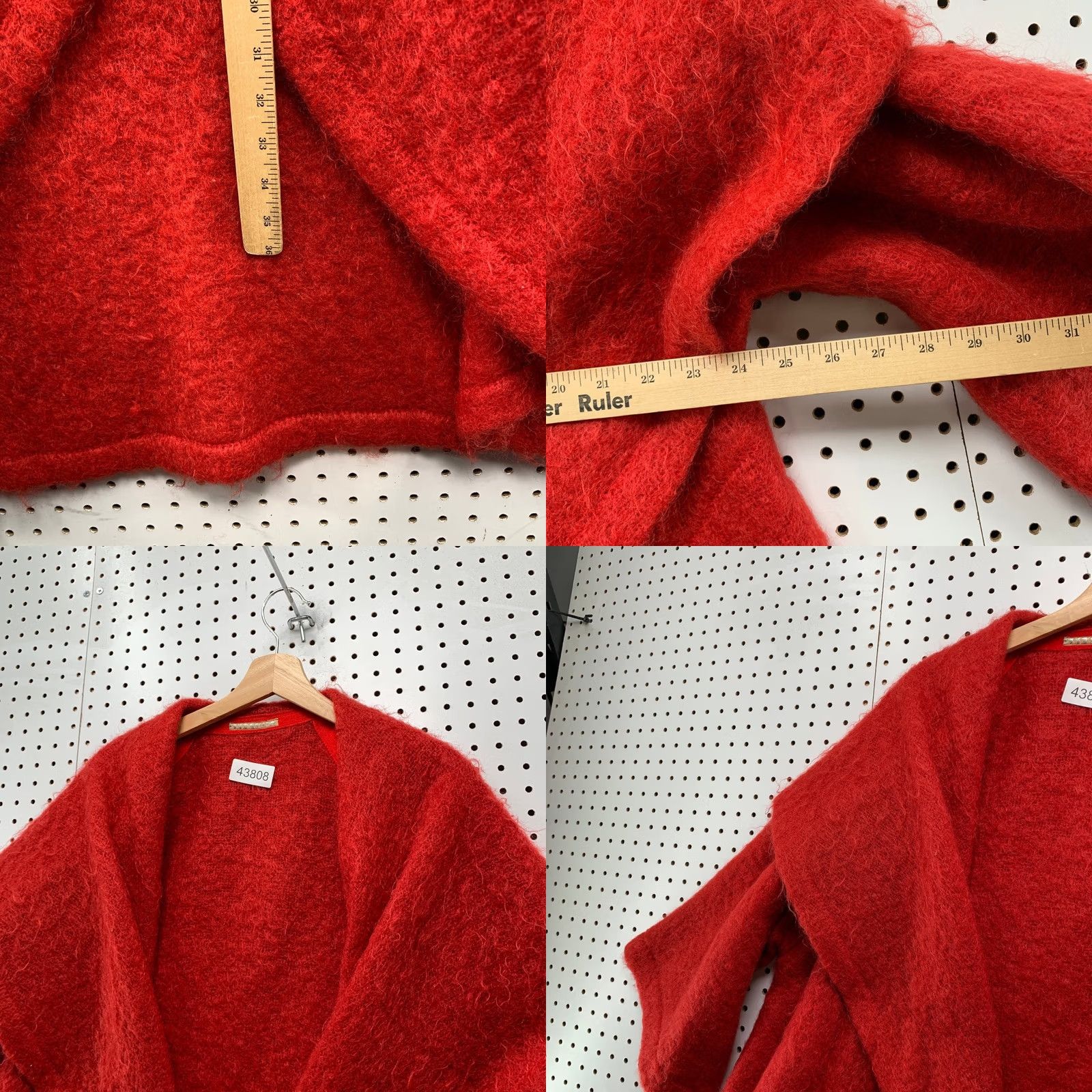 Vintage VINTAGE Duck & Hans Red Mohair Open Front Wrap Shawl Long Womens Large Shawl Wrap Mohair Red Winter Casual Women Size L / US 10 / IT 46 - 8 Thumbnail