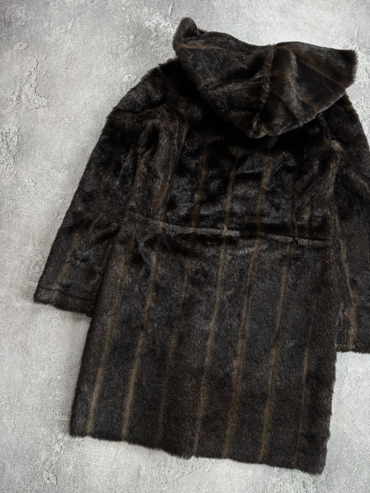 Armani Armani Jeans EU44/US8 brown Faux Fur coat hooded jacket 90s Size M / US 6-8 / IT 42-44 - 12 Thumbnail