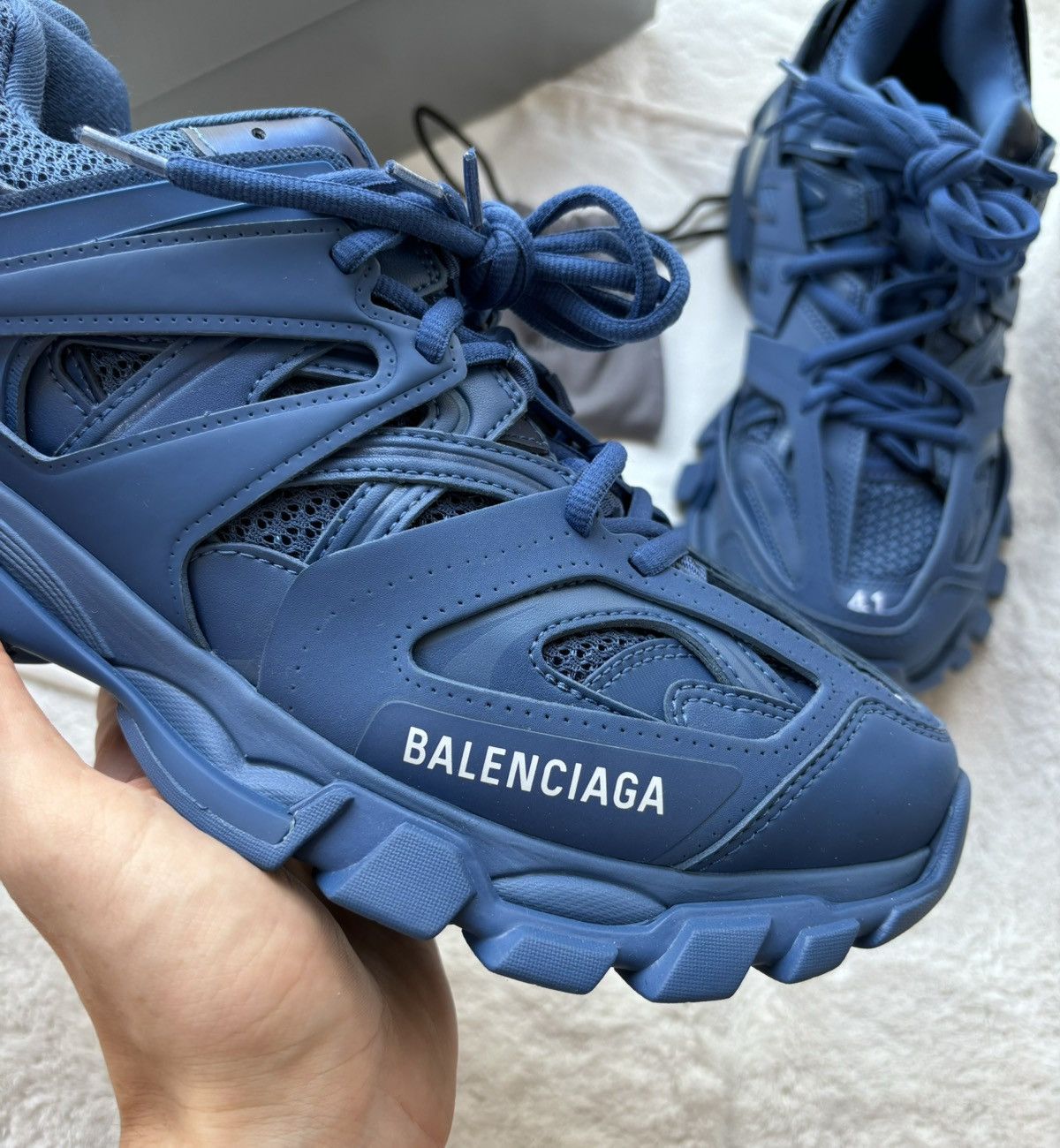 Balenciaga Balenciaga Navy LED Tracks Size US 8 / EU 41 - 2 Thumbnail
