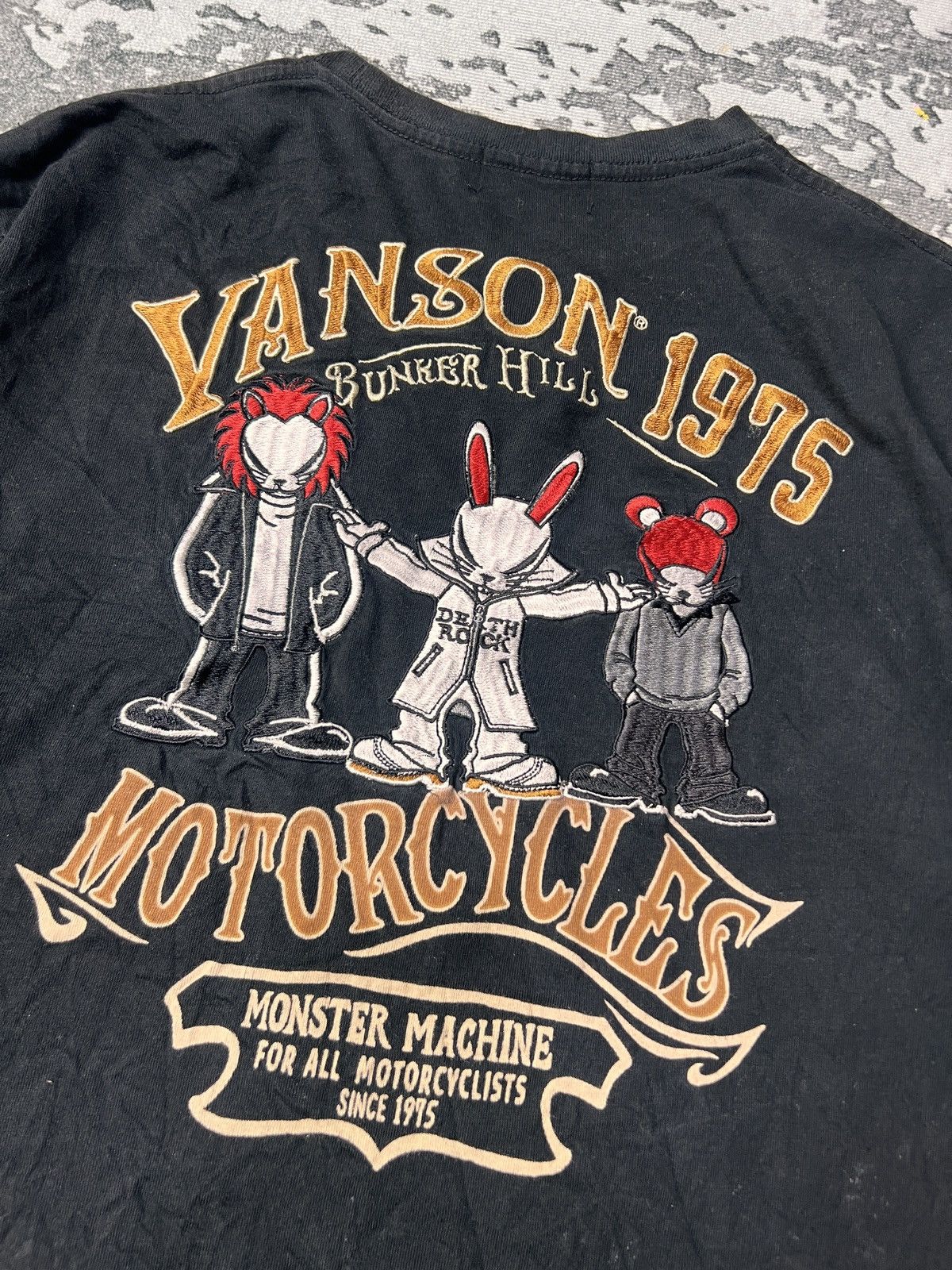 Vanson Leathers Vanson Death Rabbit Embroided Ls Tshirt Size US XL / EU 56 / 4 - 3 Thumbnail