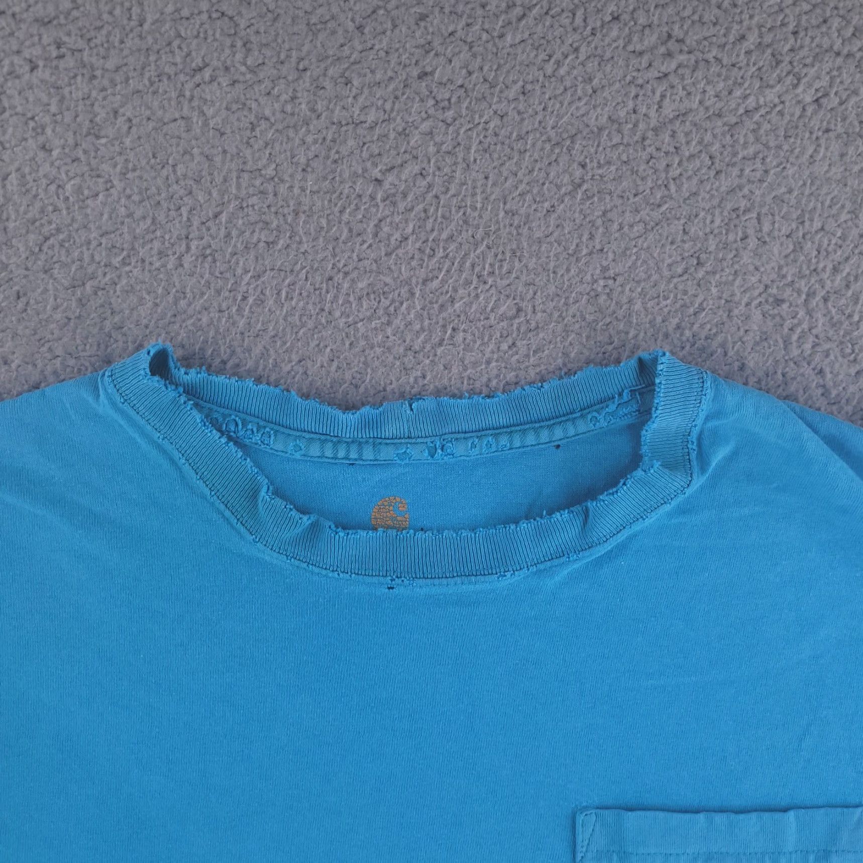 Carhartt Carhartt Shirt Mens L Blue Relaxed Fit Distressed Grunge Workwear Button-Up Short Sleeve Size US L / EU 52-54 / 3 - 4 Thumbnail