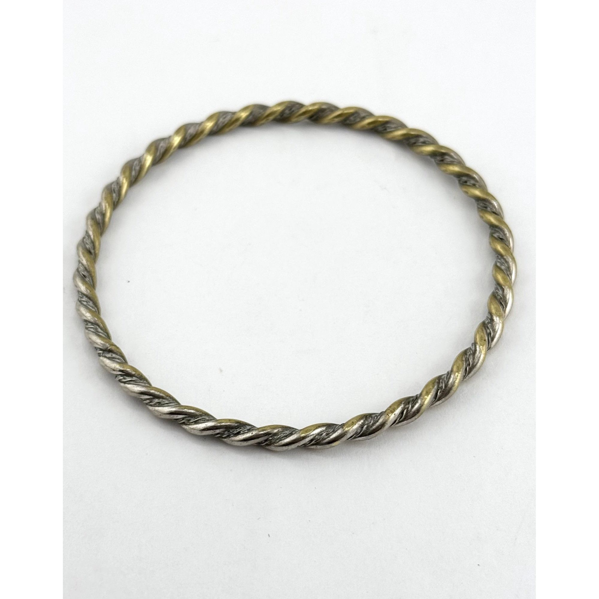 Vintage Vintage two tone brass twisted bangle bracelet Size ONE SIZE - 1 Thumbnail