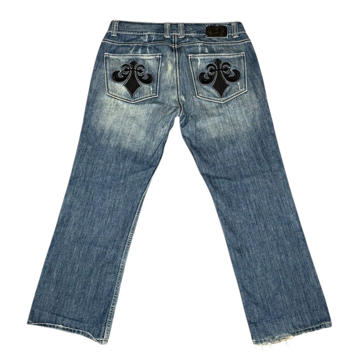 Affliction × Vintage Vintage Y2k Affliction Distressed Grunge Goth Jeans 36x34 Size US 36 / EU 52 - 2 Thumbnail