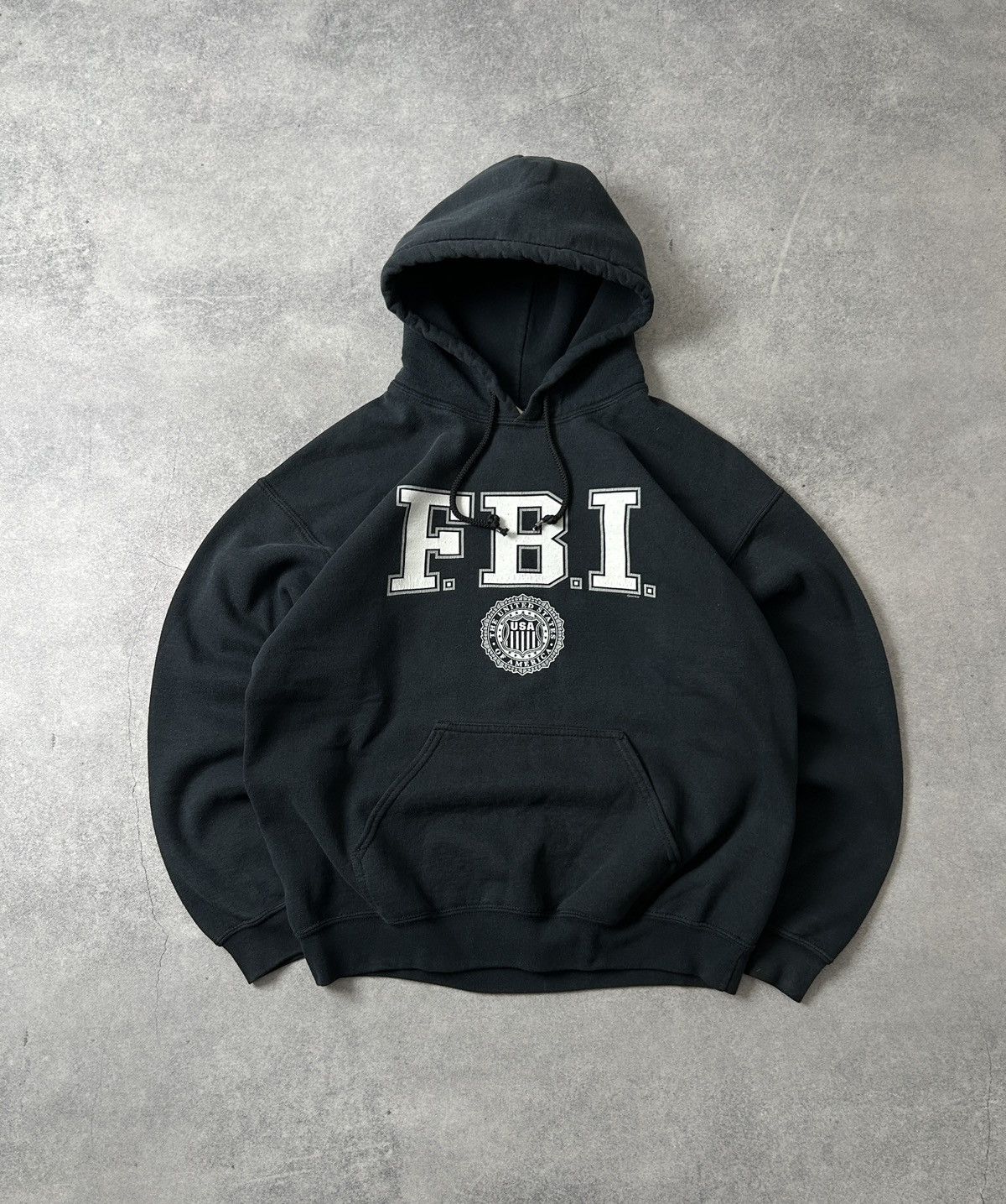 Vintage Vintage FBI big logo street-wear hoodies mens black Size US M / EU 48-50 / 2 - 2 Thumbnail