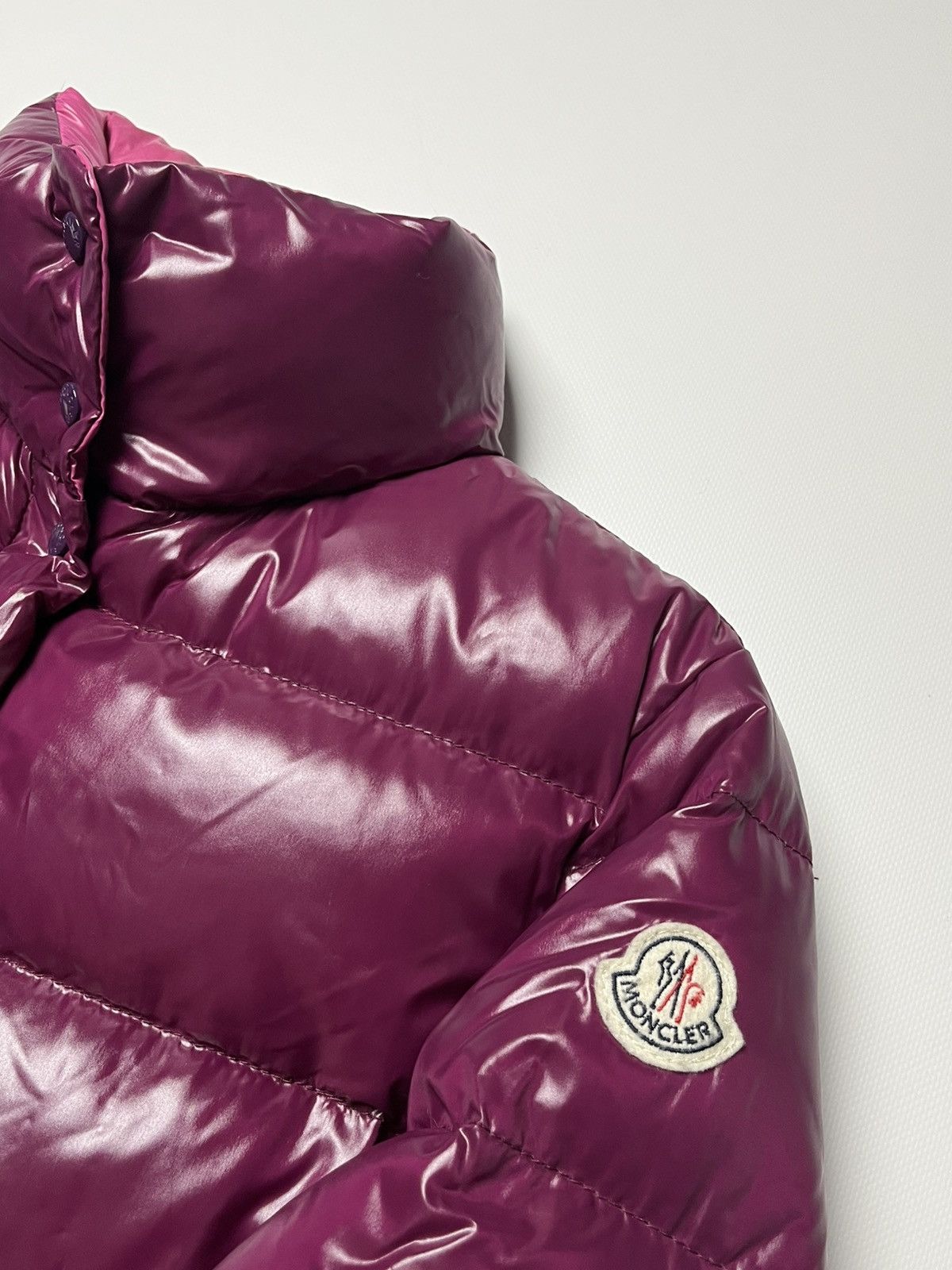 Moncler Moncler Glossy Down Puffer Jacket Burgundy Size L / US 10 / IT 46 - 6 Thumbnail