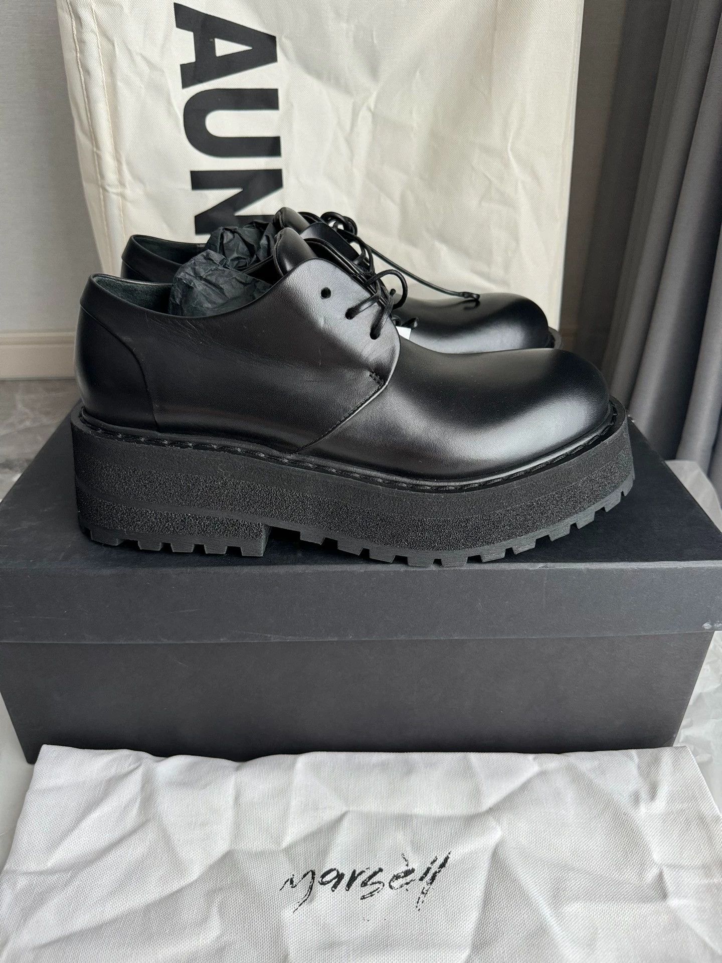 Marsell Marsell MM4241 Black Derby 40 Size US 7 / EU 40 - 3 Thumbnail