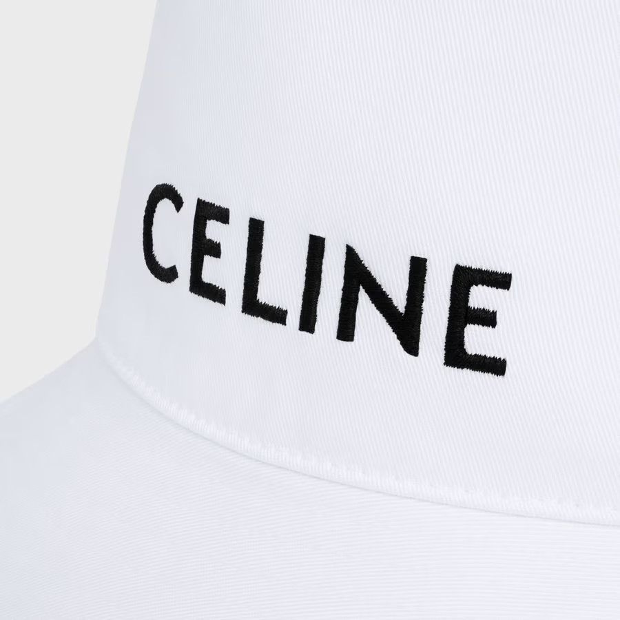 Celine o1loc1c0525 Size: OS/Bucket Hat in Cotton in White Size ONE SIZE - 3 Thumbnail