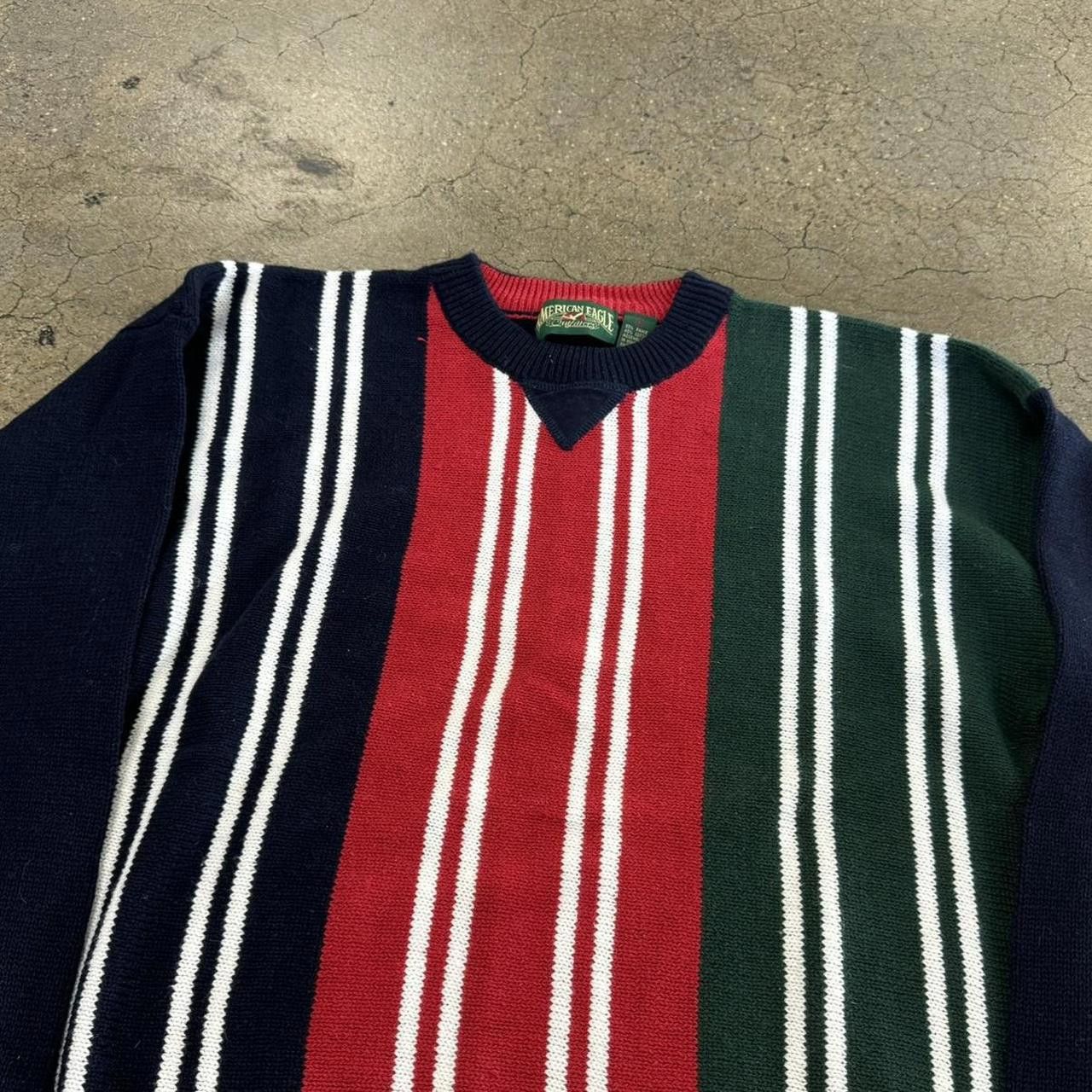 American Eagle Outfitters × Vintage Vintage 90s American Eagle Striped Sweater Size US L / EU 52-54 / 3 - 2 Thumbnail