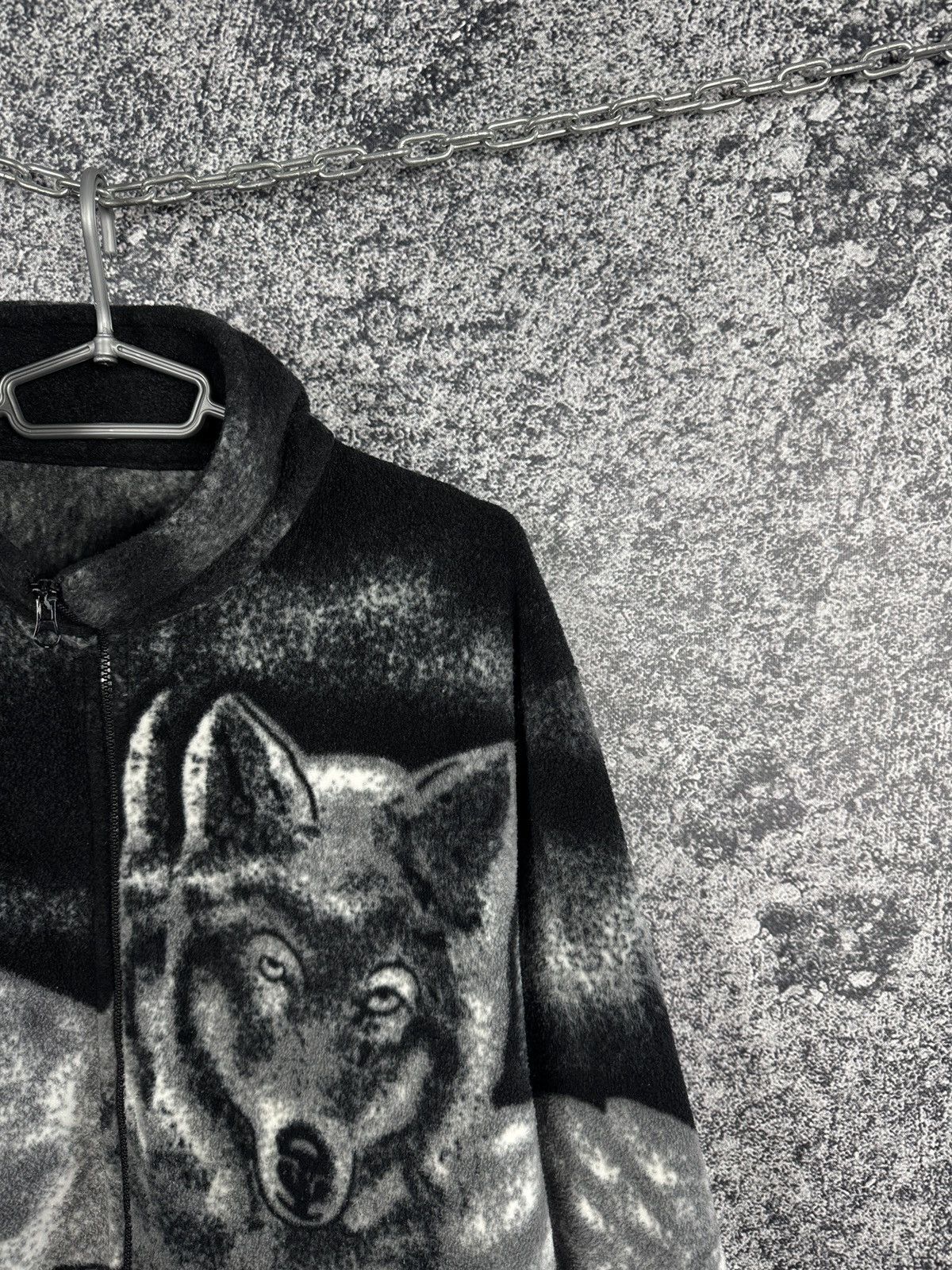 Vintage Vintage Wolf Fleece Jacket Sherpa Warm Overprint Nature M-L Size US L / EU 52-54 / 3 - 2 Thumbnail