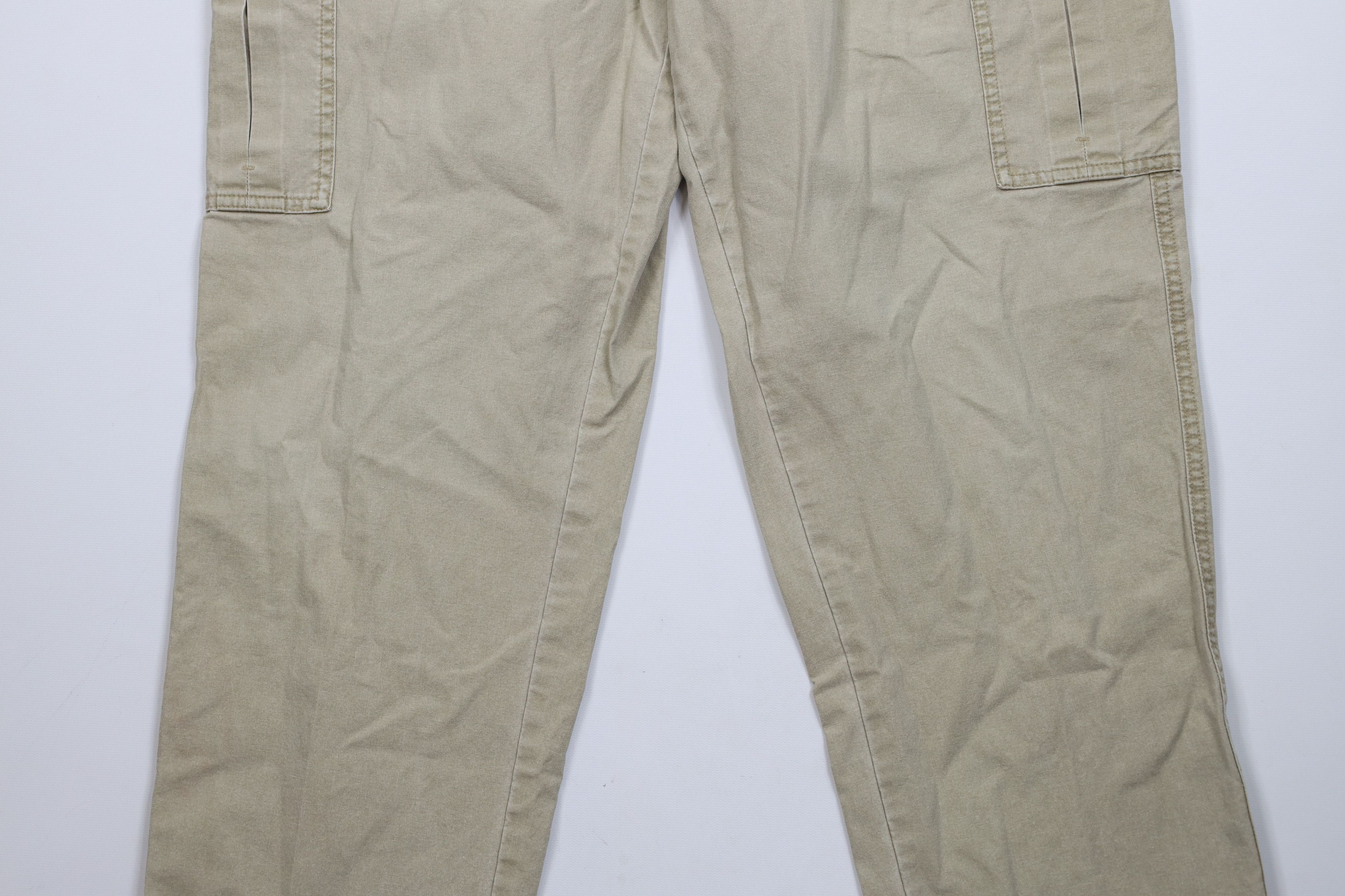 L.L. Bean × Vintage Vintage 90s LL Bean Stonewash Safari Bush Cargo Pants Beige Size US 35 - 3 Thumbnail