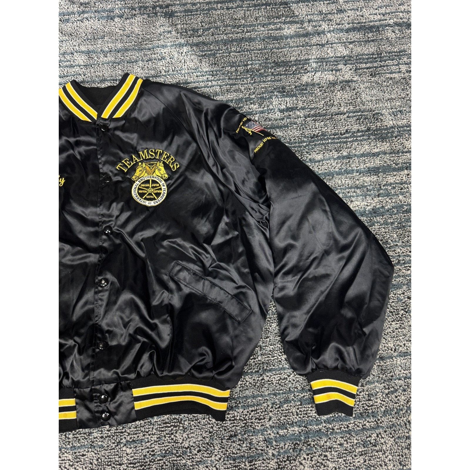 & Other Stories Vintage Teamsters King Louie Sz XL USA Black Jacket Size US XL / EU 56 / 4 - 4 Thumbnail