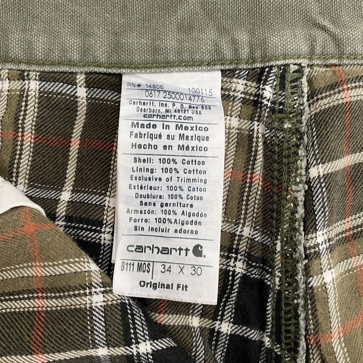 Carhartt VTG Carhartt Blanket Lined Moss Green Carpenter Pants Size US 33 - 25 Thumbnail