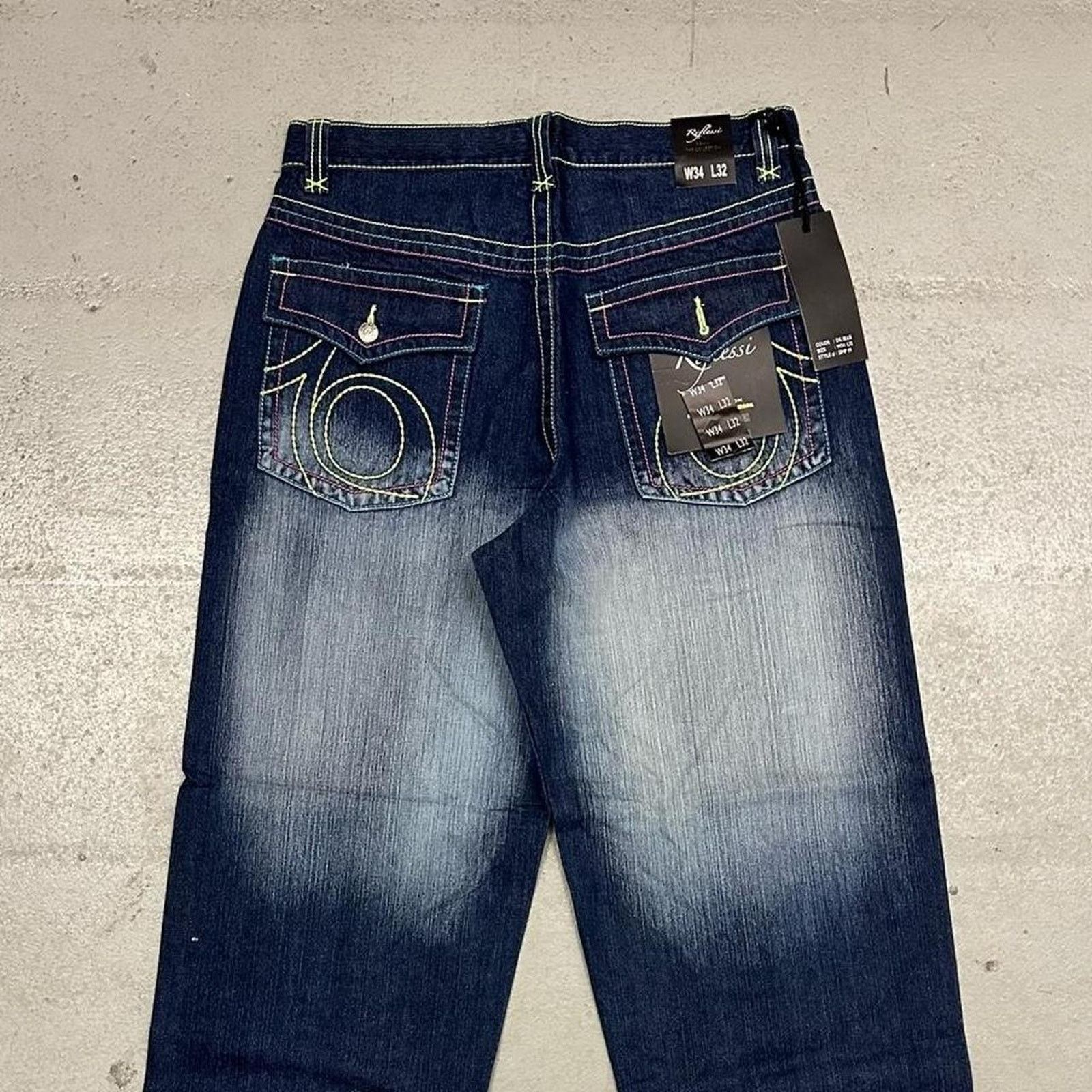 Vintage Vintage baggy y2k riflessi faded blue skater unique denim Size US 34 / EU 50 - 2 Thumbnail
