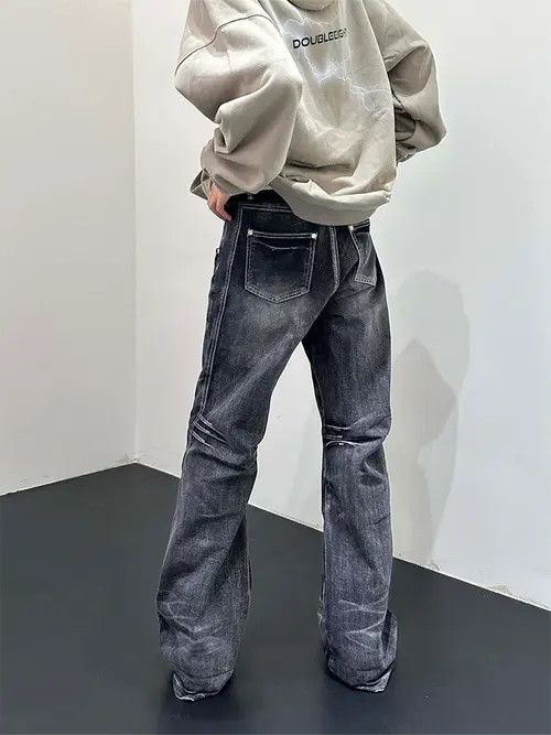 Other Men's American retro patchwork distressed flared jeans Size US 32 / EU 48 - 6 Thumbnail