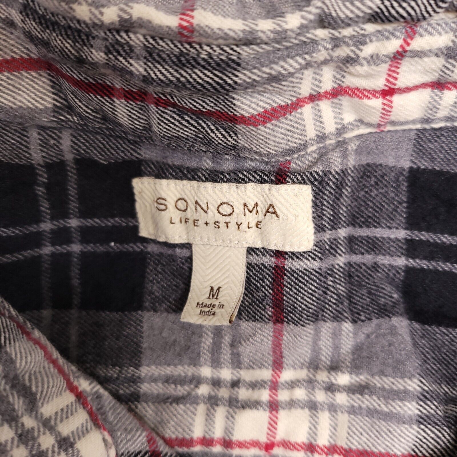 Sonoma Sonoma Tartan Flannel Button Shirt Mens Size Medium M Black Size US M / EU 48-50 / 2 - 3 Thumbnail