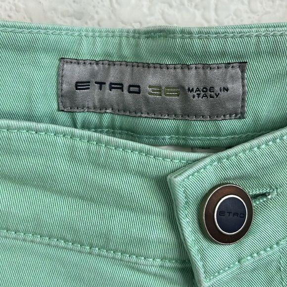 Etro Etro Ponyhair Tag Cotton Mint Branded Leather Straight Leg D Size US 36 / EU 52 - 6 Thumbnail