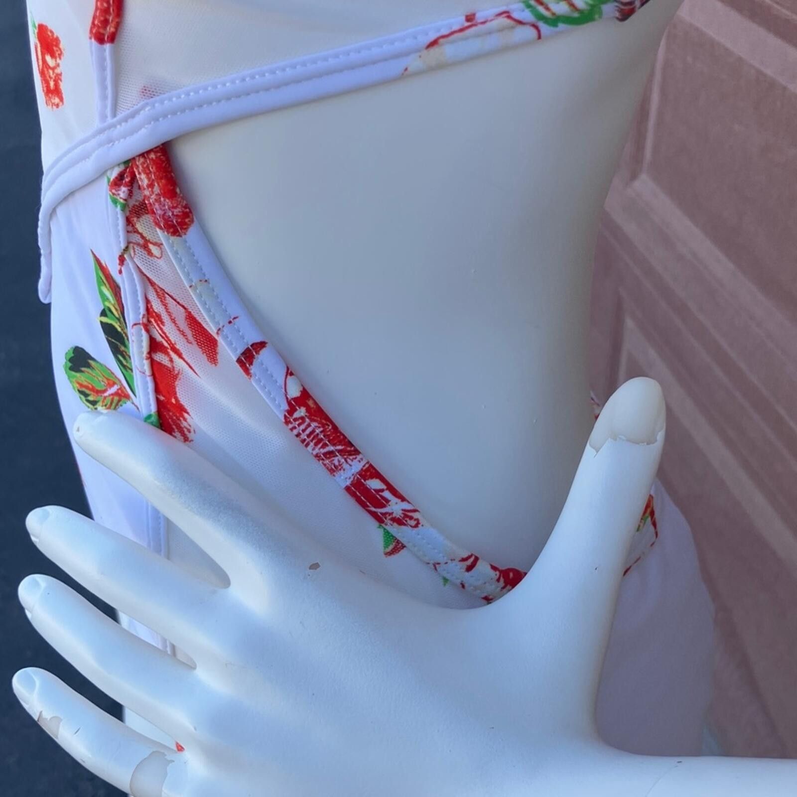 Other RACHEL Rachel Roy One Piece Bodysuit with Red Floral Print Size ONE SIZE - 6 Thumbnail