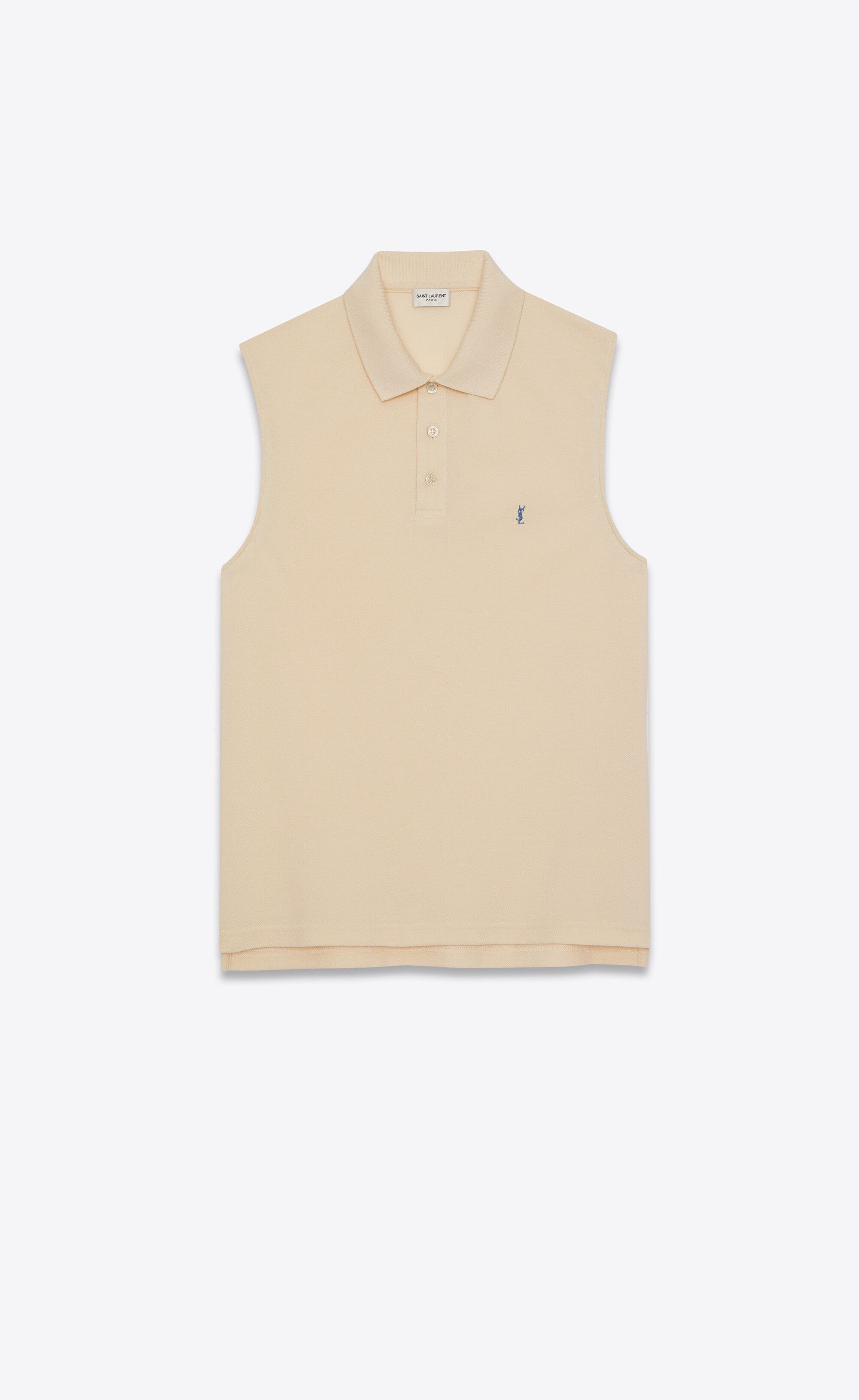 Saint Laurent Paris o1s1wg110325 775377 Cassandre Polo Tank Top in Piqué Size US XXL / EU 58 / 5 - 1 Thumbnail