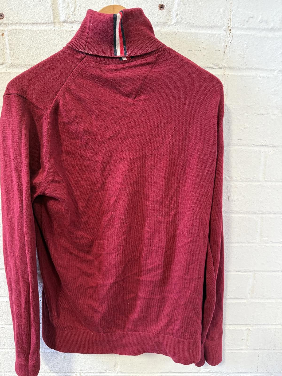 Tommy Hilfiger Tommy Hilfiger Pima Cotton Blend Cashmere Sweater - Burgundy Size US M / EU 48-50 / 2 - 1 Thumbnail