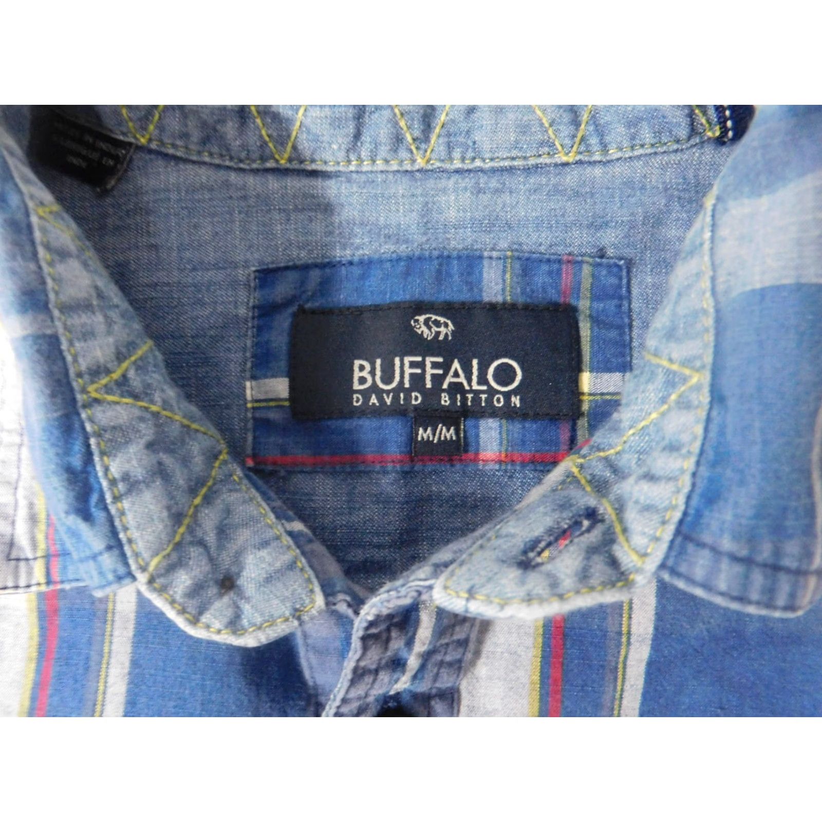 Buffalo David Bitton Buffalo by David Bitton Shirt Medium Blue Plaid Button-Down Long Sleeve Collared Mens Size US M / EU 48-50 / 2 - 6 Thumbnail