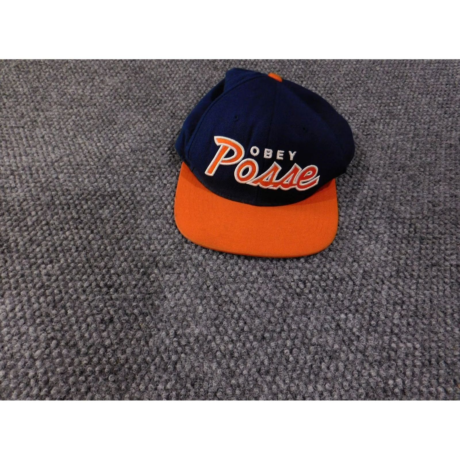Obey The Game Obey baseball hat Mens adjustable navy orange Posse snapback Blue Twill polyester Cap Sports Pattern Adjustable Casual Men L Boys? Size ONE SIZE - 2 Thumbnail