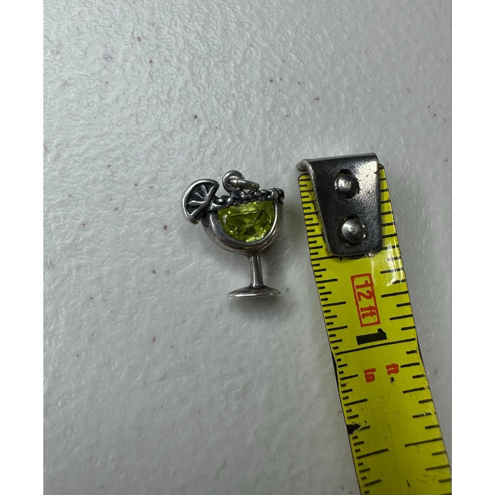 & Other Stories 925 Sterling Silver Margarita Lime Green CZ Stone Cocktail Size ONE SIZE - 3 Thumbnail