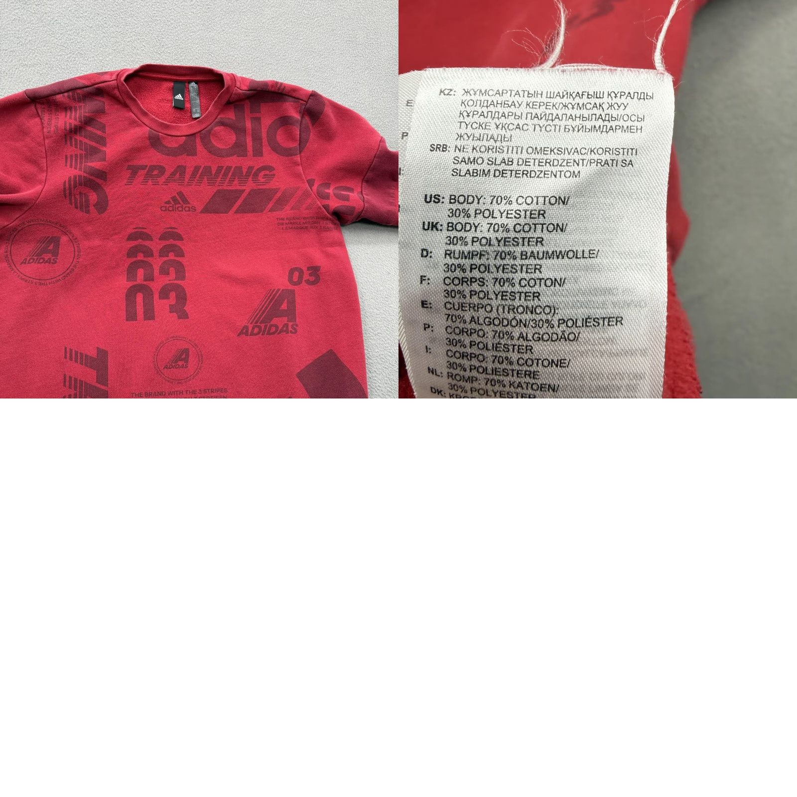 Adidas VINTAGE Adidas Sweatshirt Mens L Red Training Graphic Pullover Fleece Crewneck Size US L / EU 52-54 / 3 - 8 Thumbnail