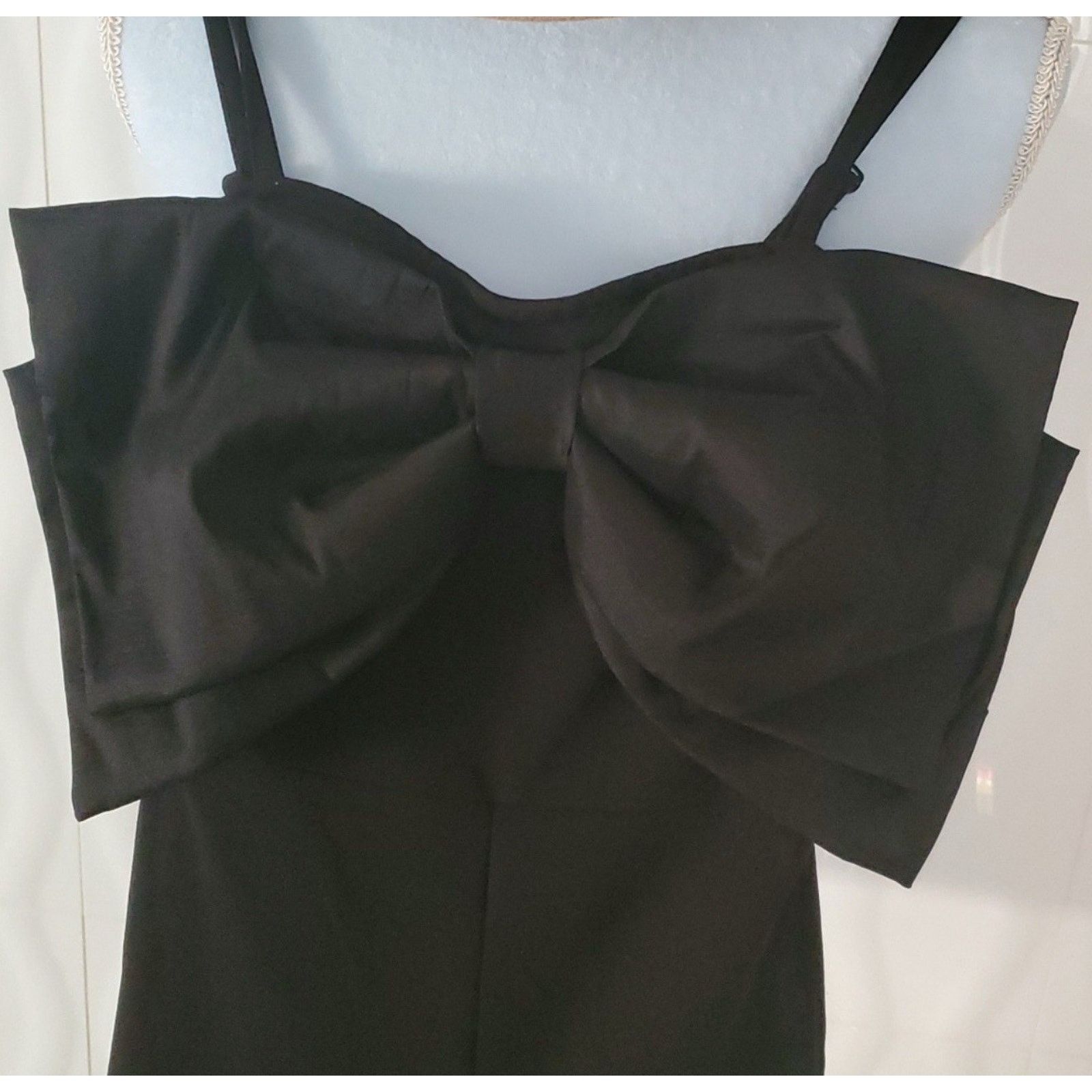 Designer Thirty Thirty Black Large Bow Front Black Jumpsuit Pants S Size 27" / US 4 / IT 40 - 5 Thumbnail