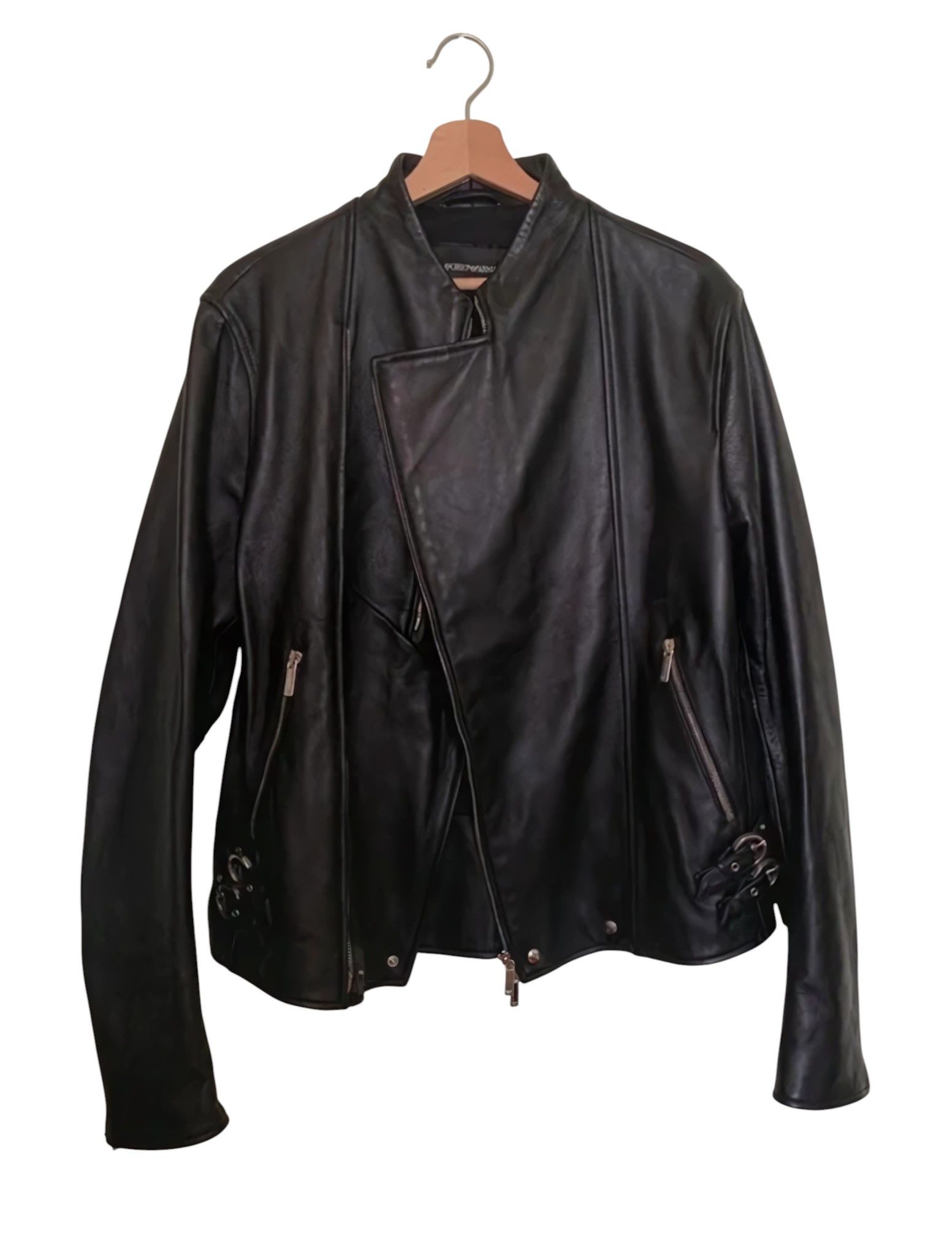 Emporio Armani LAMBSKIN LEATHER BIKER JACKET Size US M / EU 48-50 / 2 - 3 Thumbnail
