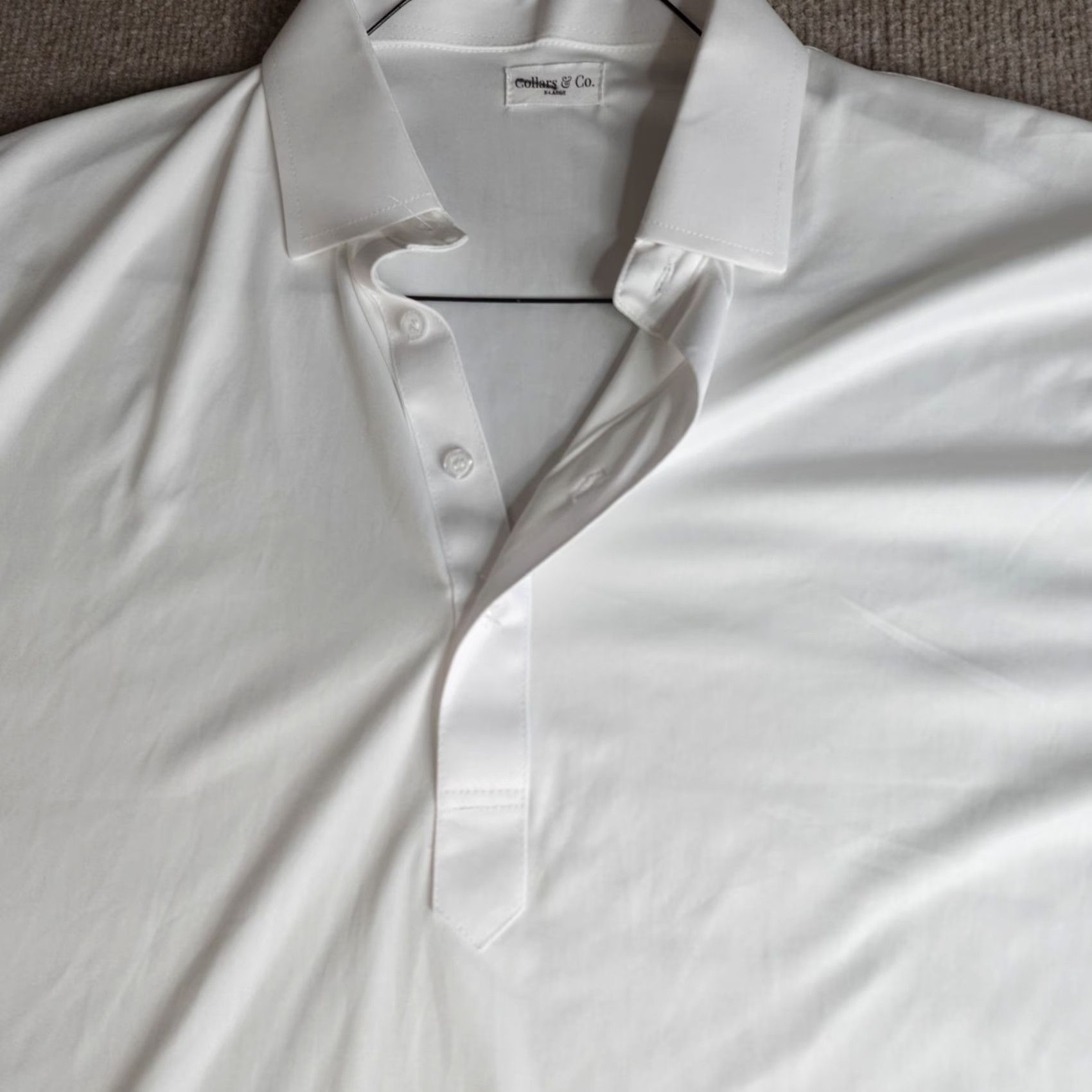 CO Collars & Co Polo Shirt XL White Solid Short Sleeve Collared Men's Polo Size US XL / EU 56 / 4 - 2 Thumbnail