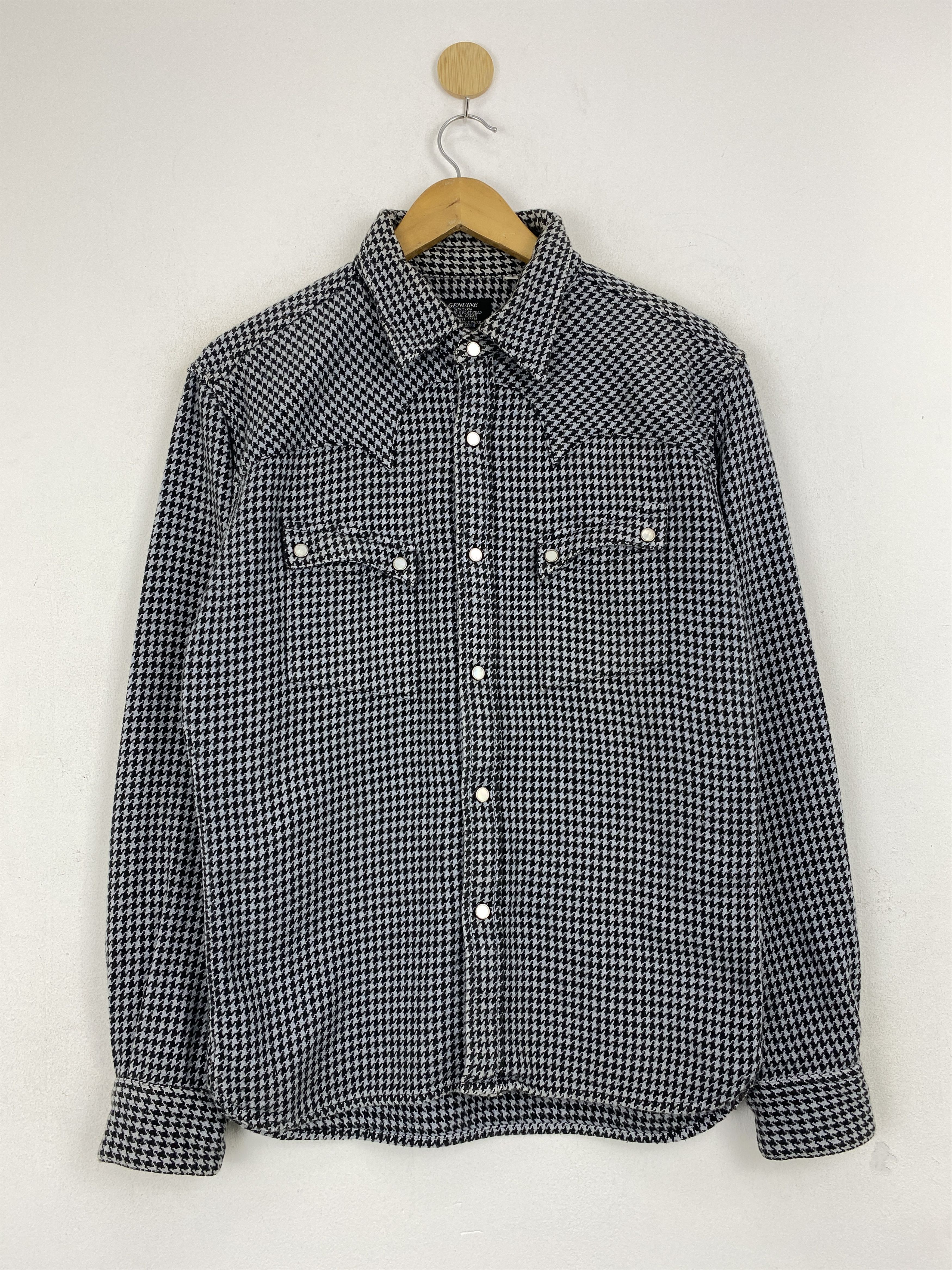 The Flat Head The Flat Head Brown Houndstooth Button Up Shirt TA0620 Size US XXS / EU 40 - 1 Thumbnail