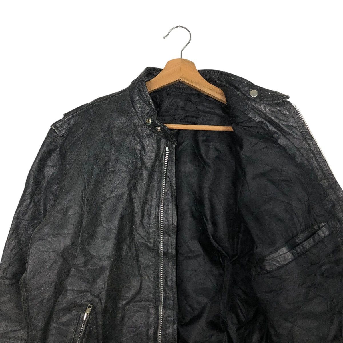 Japanese Brand 🔥VINTAGE BIKER LEATHER JACKET UNBRANDED ISSEY MIYAKE Size US M / EU 48-50 / 2 - 14 Thumbnail