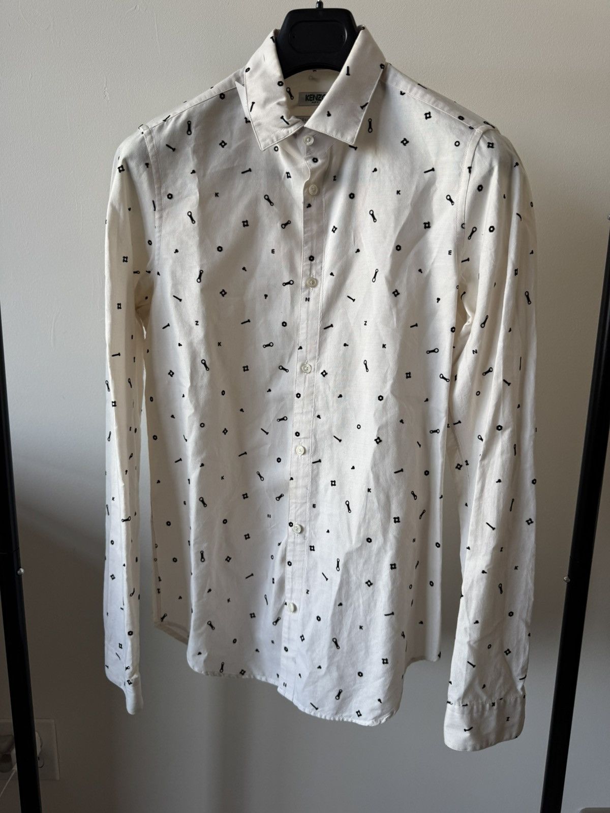 Kenzo Kenzo Runway Sample Logo Embroidered Buttondown Size US S / EU 44-46 / 1 - 1 Thumbnail