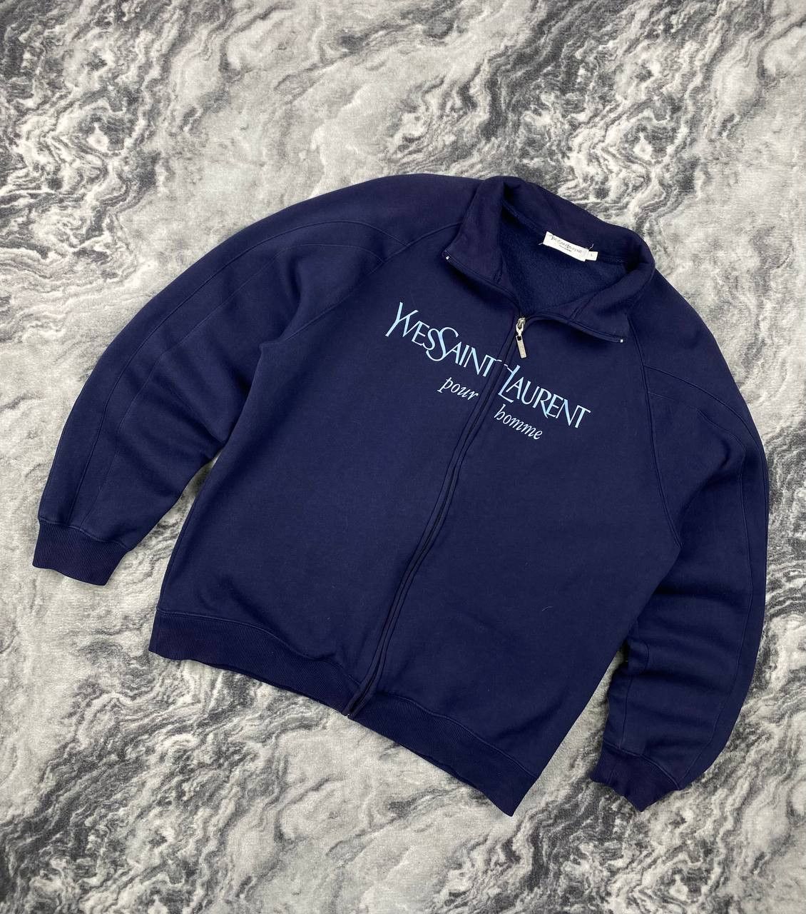 Yves Saint Laurent Yves Saint Laurent Sweatshirt Zip Up Jacket YSL 90s Big Logo Size US XL / EU 56 / 4 - 1 Thumbnail