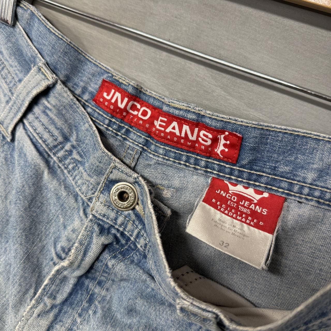JNCO Crazy Jnco Tribal Tiger Baggy Blue Distressed Jorts Size 32 Size US 32 / EU 48 - 3 Thumbnail