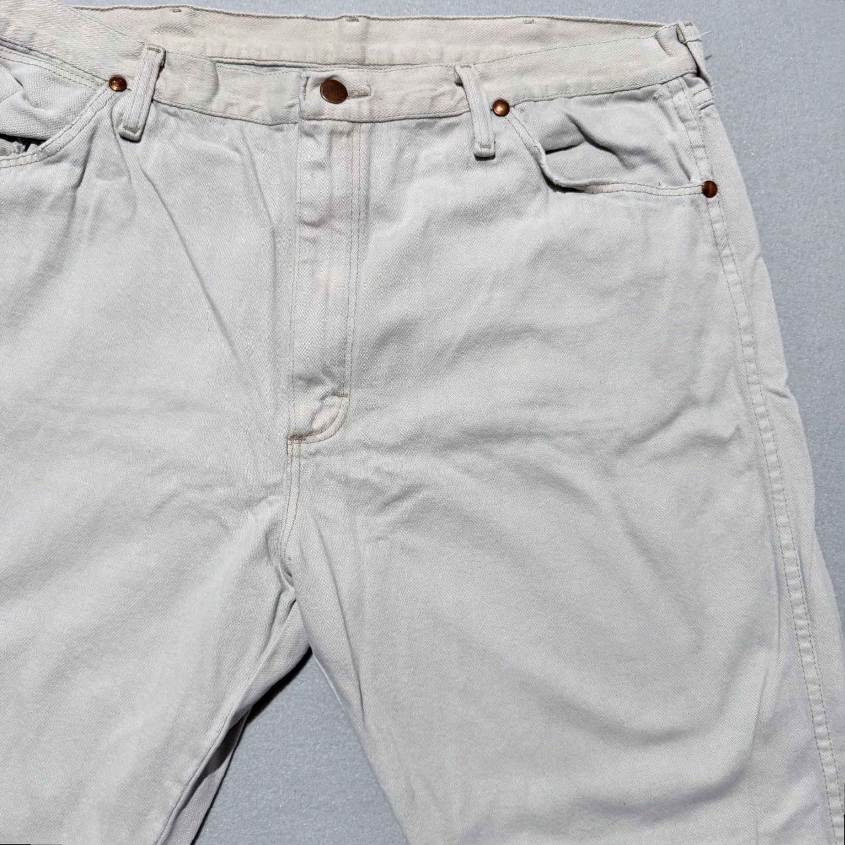 Wrangler Wrangler Cowboy Cut Original Fit Jeans Men's Ivory Denim Classic Zip Fly 38X30 Size US 38 / EU 54 - 3 Thumbnail