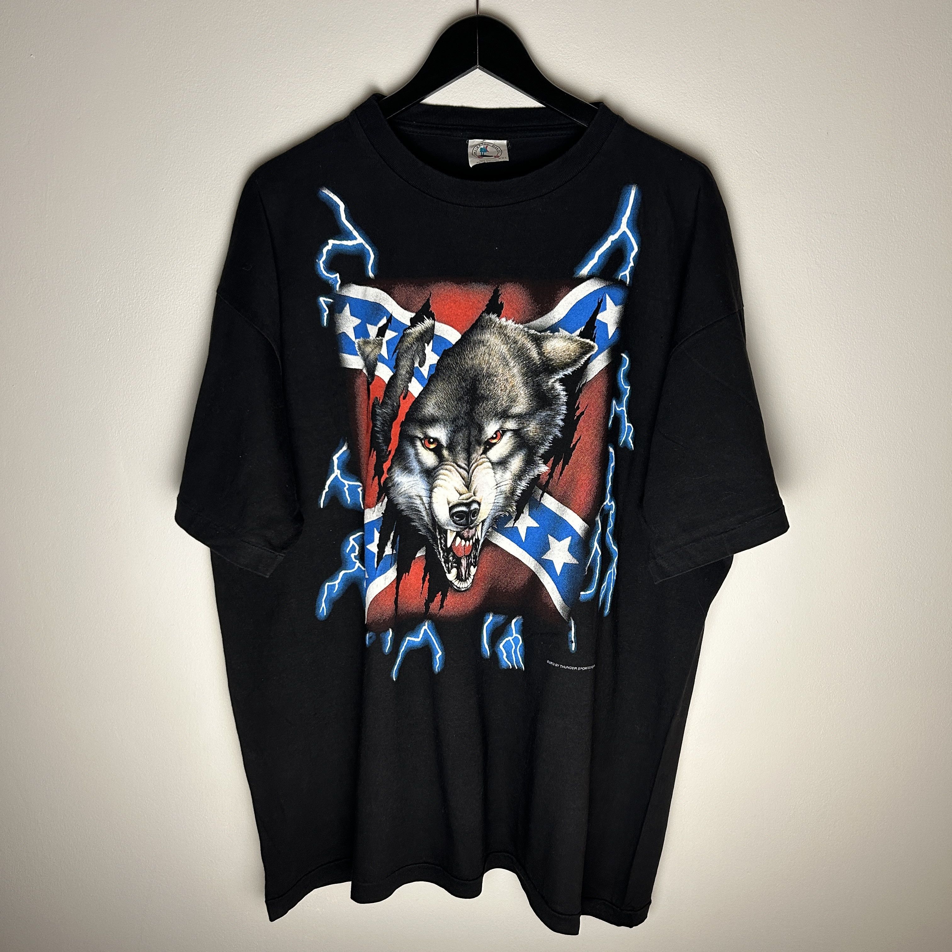 Vintage Vintage USA Thunder Wolf T-shirt Size US XXL / EU 58 / 5 - 1 Thumbnail