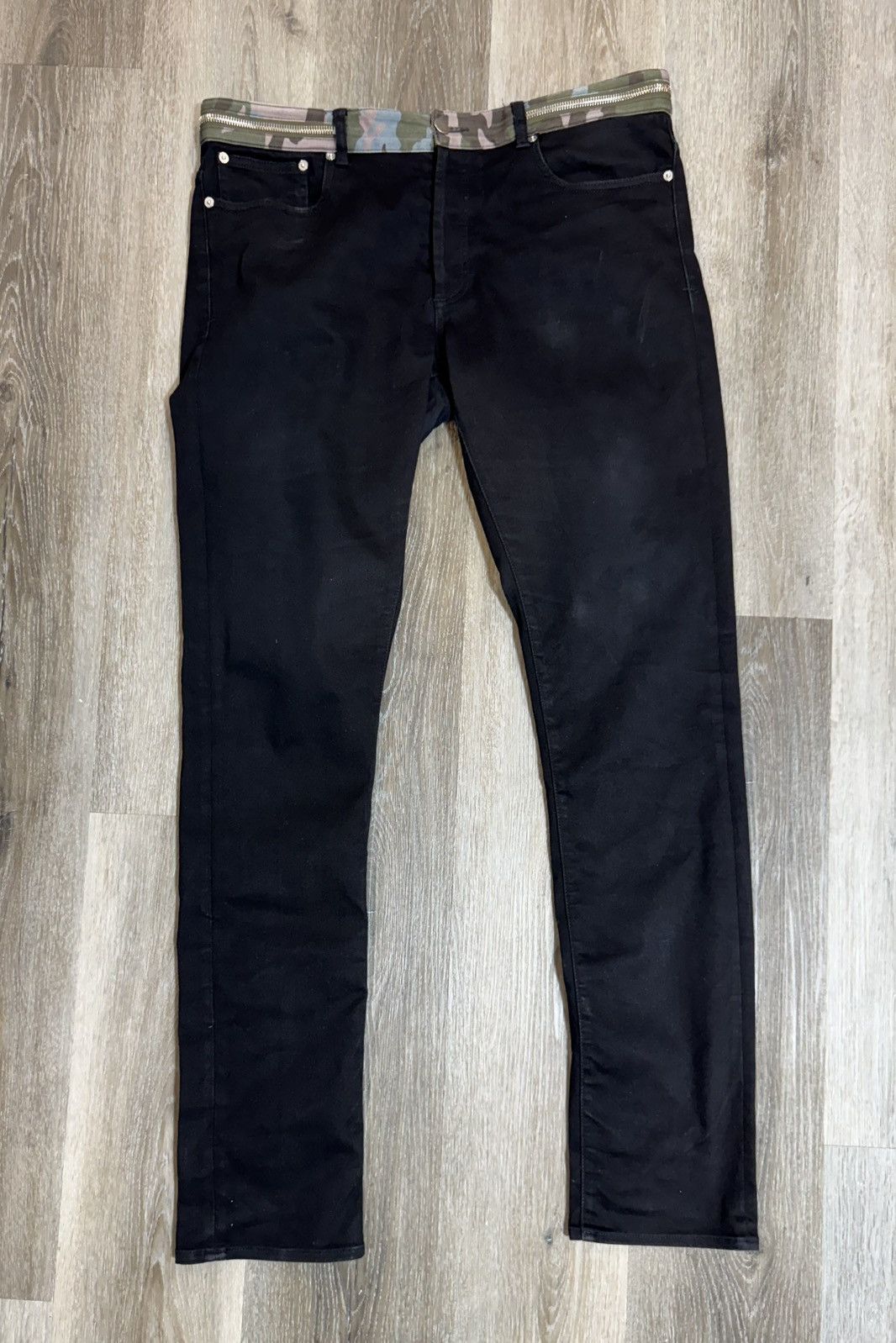 Givenchy 🗜️ GIVENCHY RARE DENIM BLACK STRECH COTTON W/ Chrome Zipper Size US 34 / EU 50 - 10 Thumbnail