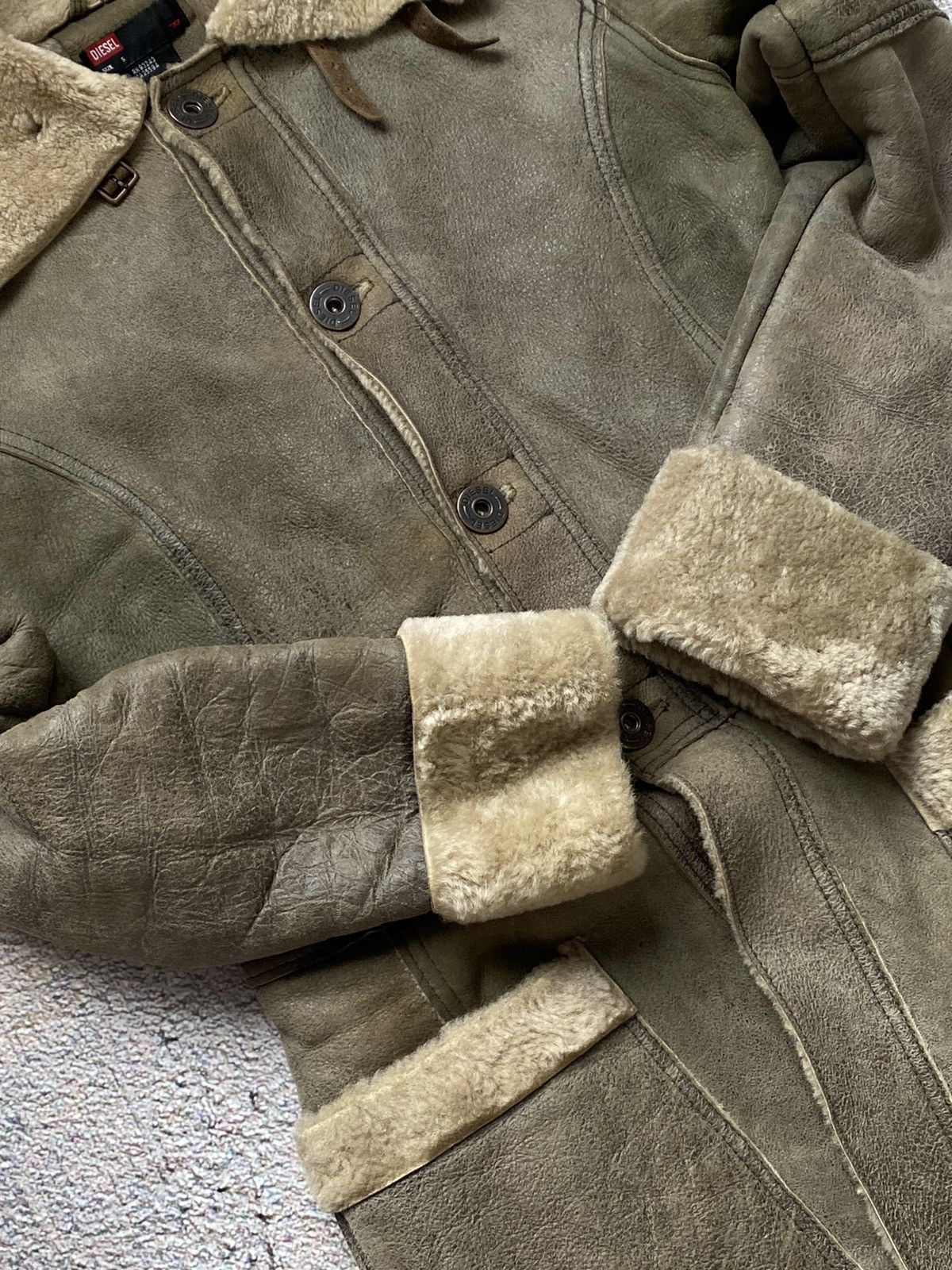 Diesel × Vintage Vintage jacket Diesel Sheepskin coat STAFF PIK Size S / US 4 / IT 40 - 6 Thumbnail
