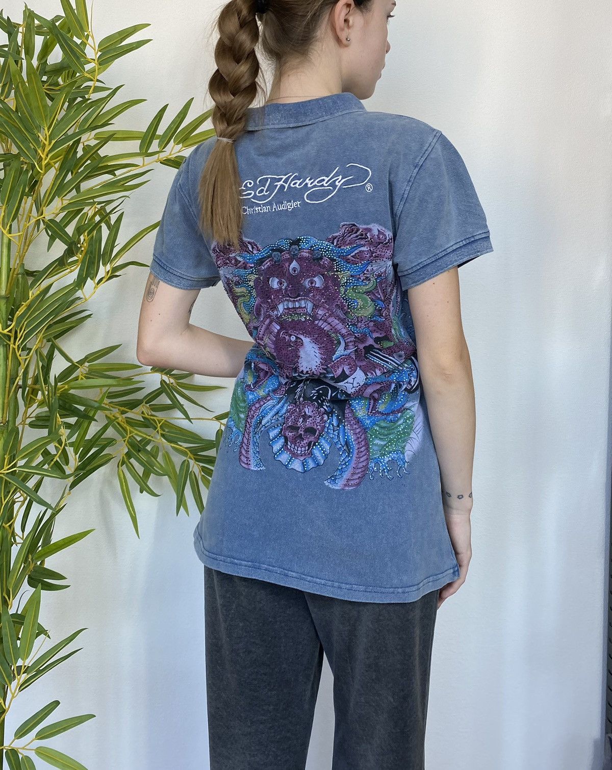 Ed Hardy ED HARDY BY CHRISTIAN AUDIGIER POLO T SHIRT Size L / US 10 / IT 46 - 4 Thumbnail