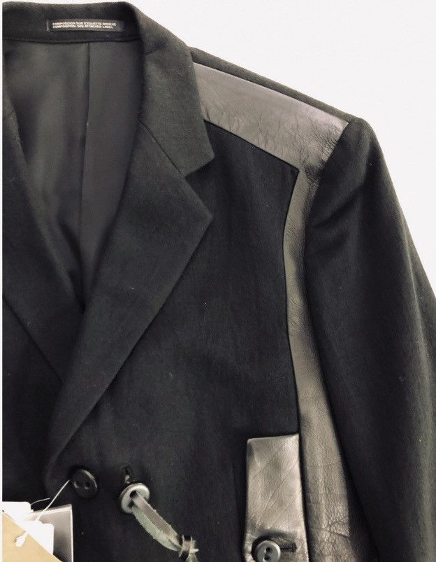 Yohji Yamamoto YYPH 🇯🇵 black wool/leather laced front acords ‘08 coat 3 NEW Size 40L - 3 Thumbnail