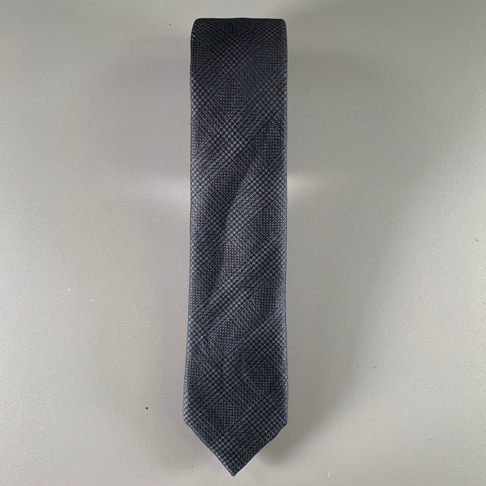 title of work TITLE OF WORK Black Grey & White Glenplaid Silk Tie Size ONE SIZE - 4 Thumbnail