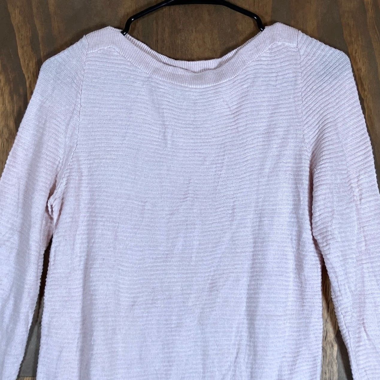 Ann Taylor Ann Taylor Factory Womens Sweater Pink Ribbed Long Sleeve Knit Medium Size M / US 6-8 / IT 42-44 - 2 Thumbnail