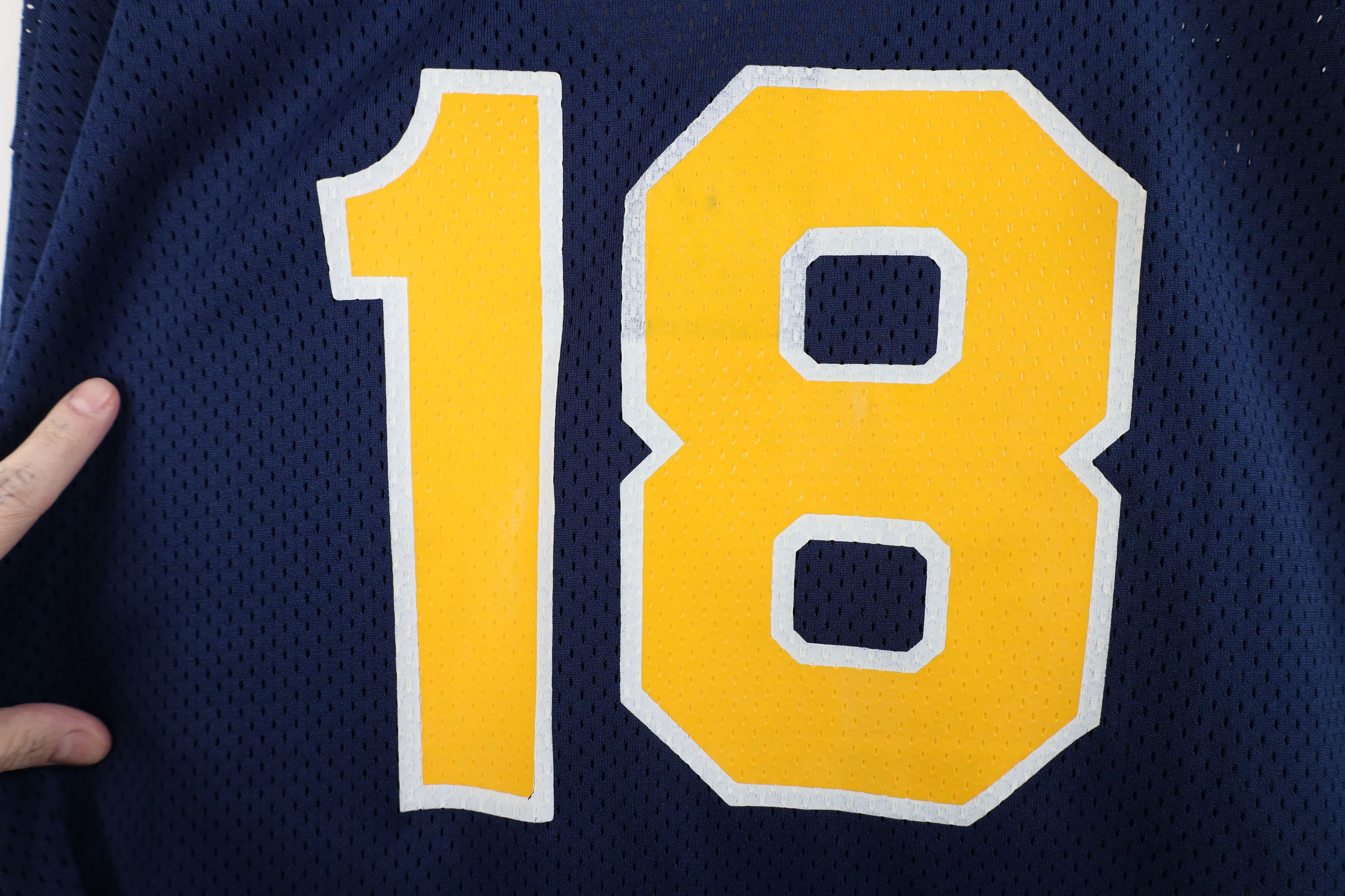 Vintage Vintage 90s Michigan Rams Mesh Henley Baseball Jersey Blue Size US XXL / EU 58 / 5 - 10 Thumbnail