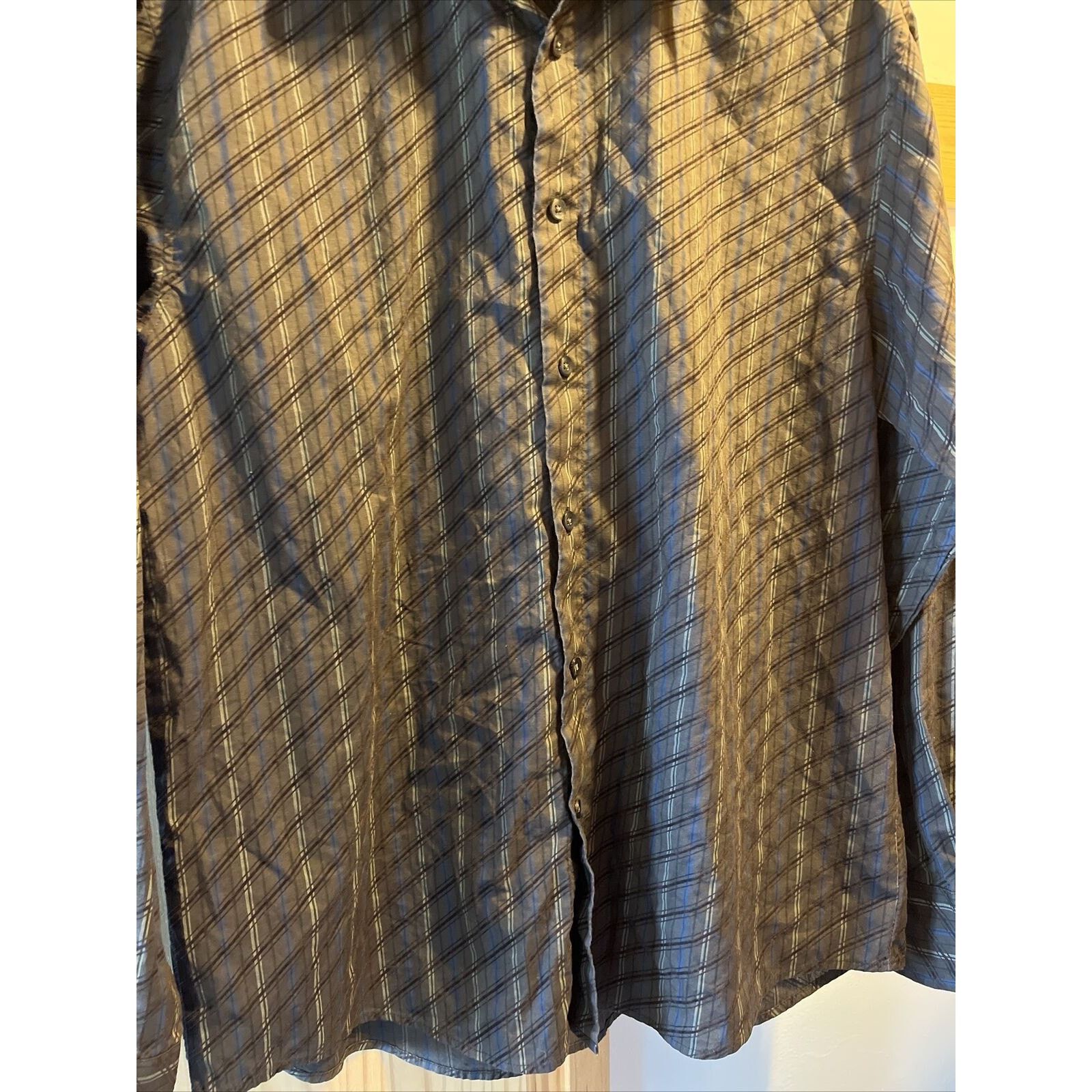 Eighty Eight Eighty Eight Men's M Brown Striped LS Cotton Polyester Shirt Size US M / EU 48-50 / 2 - 7 Thumbnail