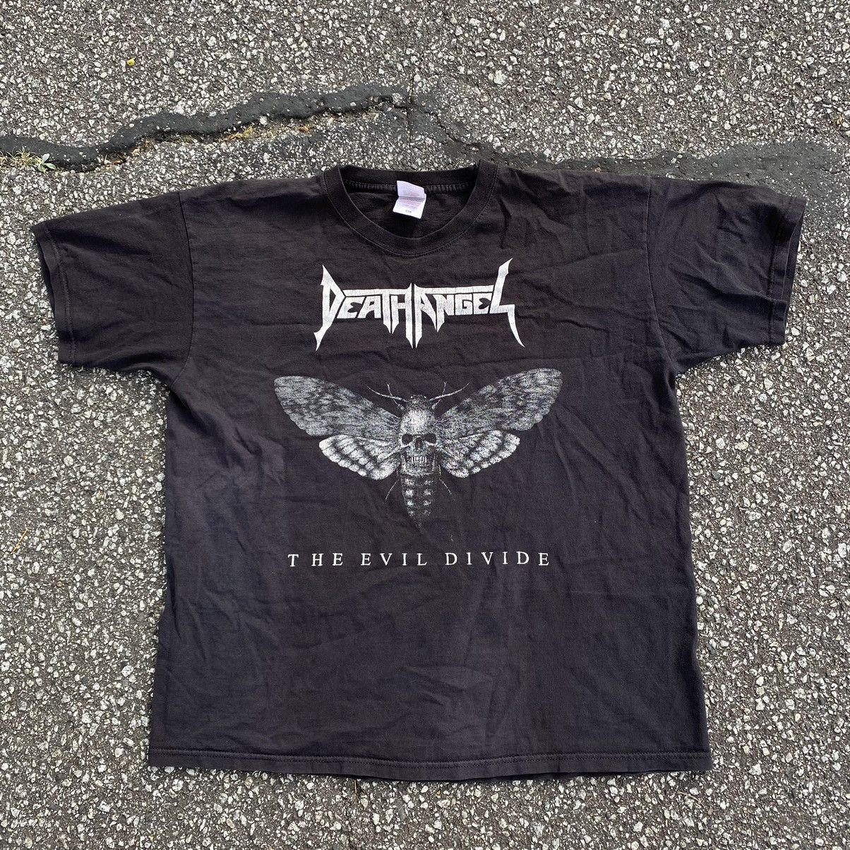 T-shirt Uomo DEATH ANGEL - Evil Divide Moth - 100% Cotone, Nera