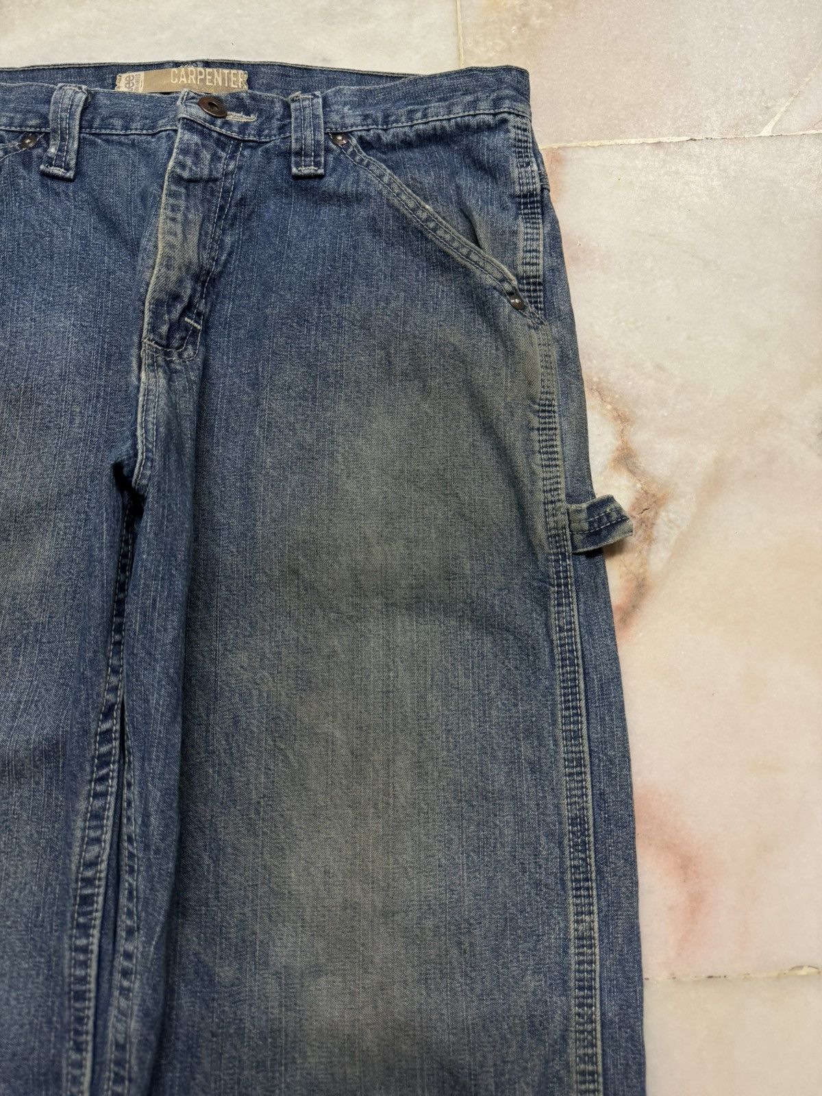 Lee BAGGY💥90s STYLE LEE DUNGAREES CARPENTER RUSTY INSANE MUDWASH Size US 32 / EU 48 - 6 Thumbnail