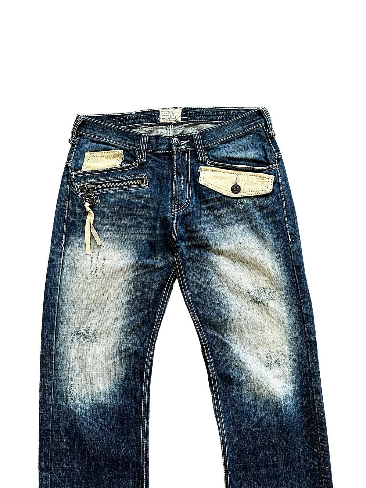 Japanese Brand 00’s Army of No !!! calf leather jeans Size US 32 / EU 48 - 3 Thumbnail