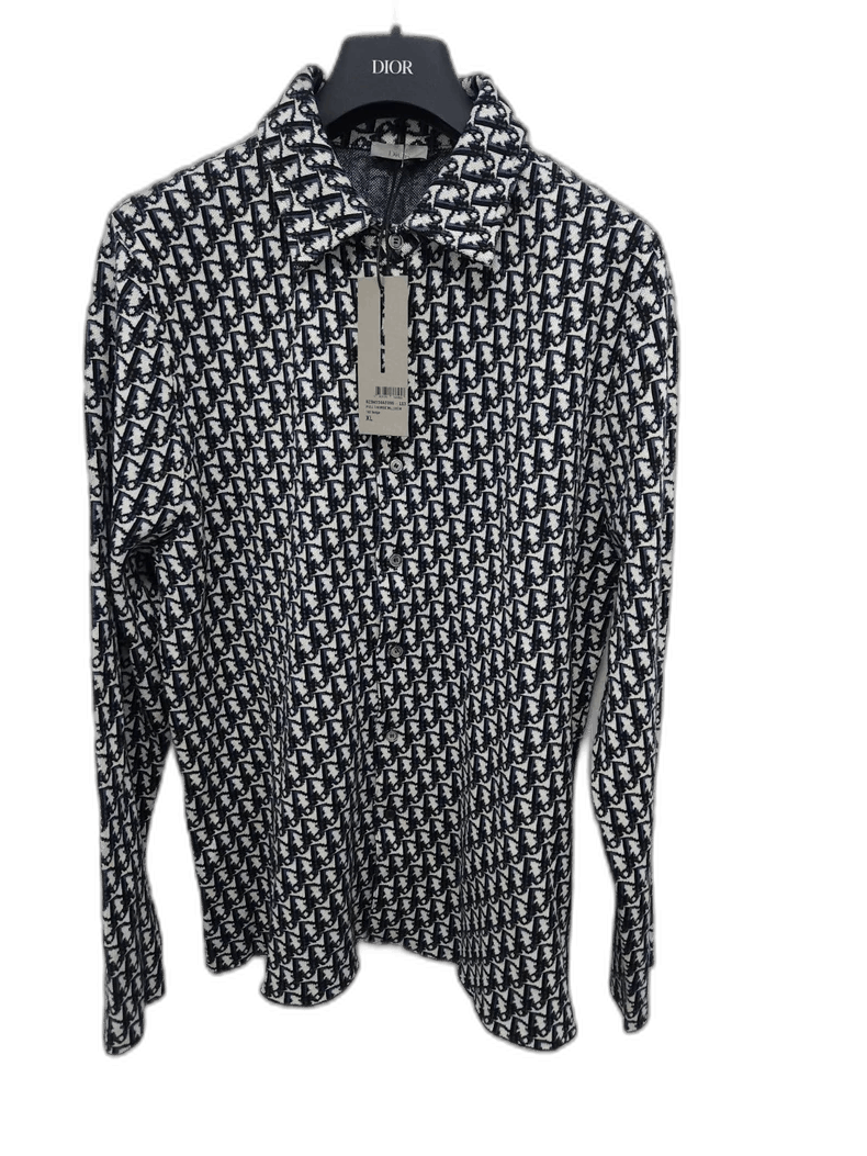 Dior Dior Classic Black and Blue Knit Shirt-yf Size US XL / EU 56 / 4 - 1 Thumbnail