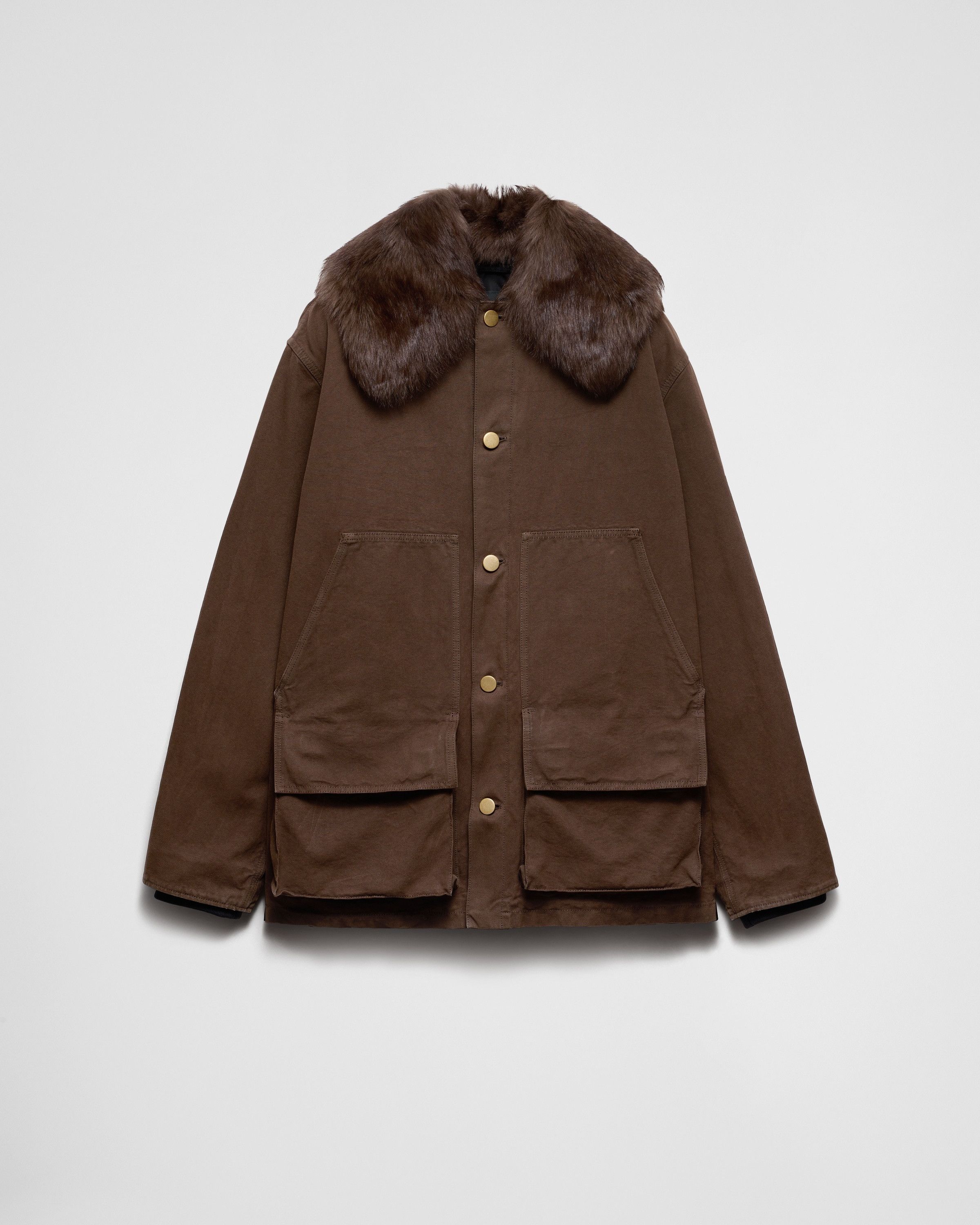 Prada o1bcso1str1025 Canvas Old Jacket in Brown Size US S / EU 44-46 / 1 - 1 Thumbnail